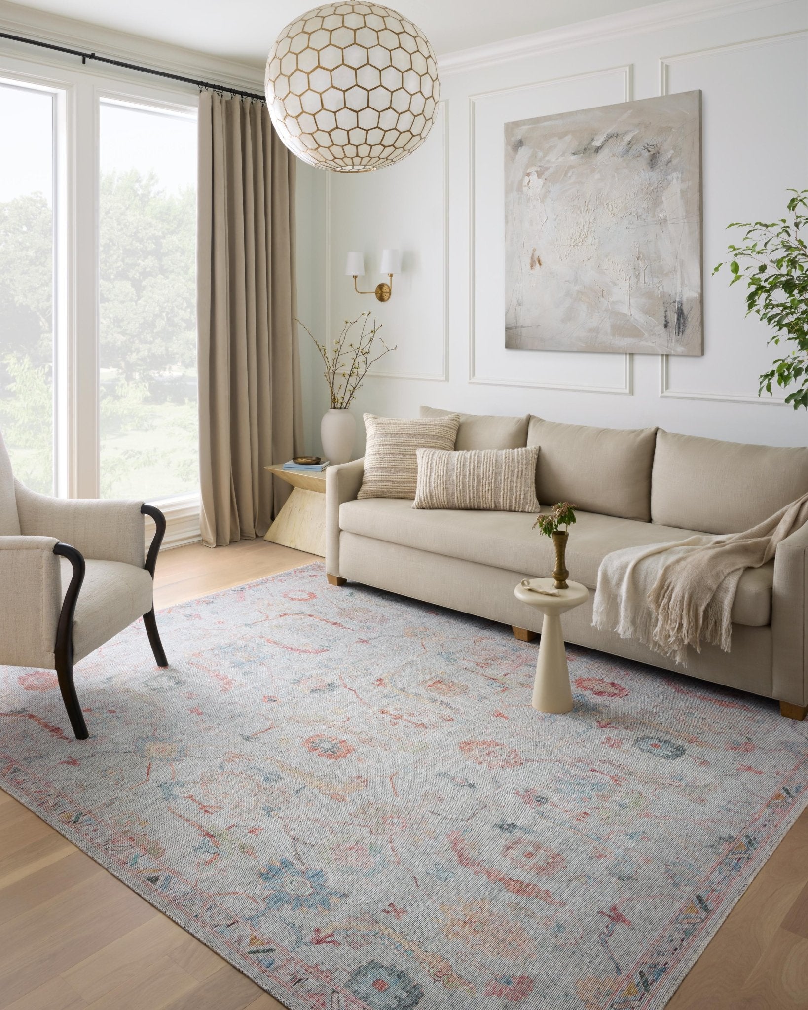 Loloi II Elysium ELY - 01 Pebble Multi Traditional Power Loomed Rug - Rugs - Loloi II - Atlanta Designer Rugs