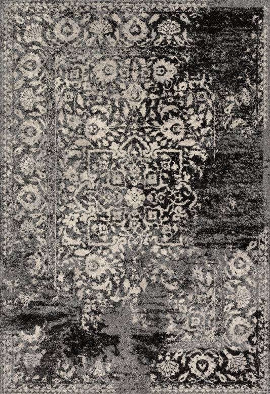 Loloi Emory EB - 01 Black Ivory Transitional Powre Loomed Rug - Rugs - Loloi - Atlanta Designer Rugs