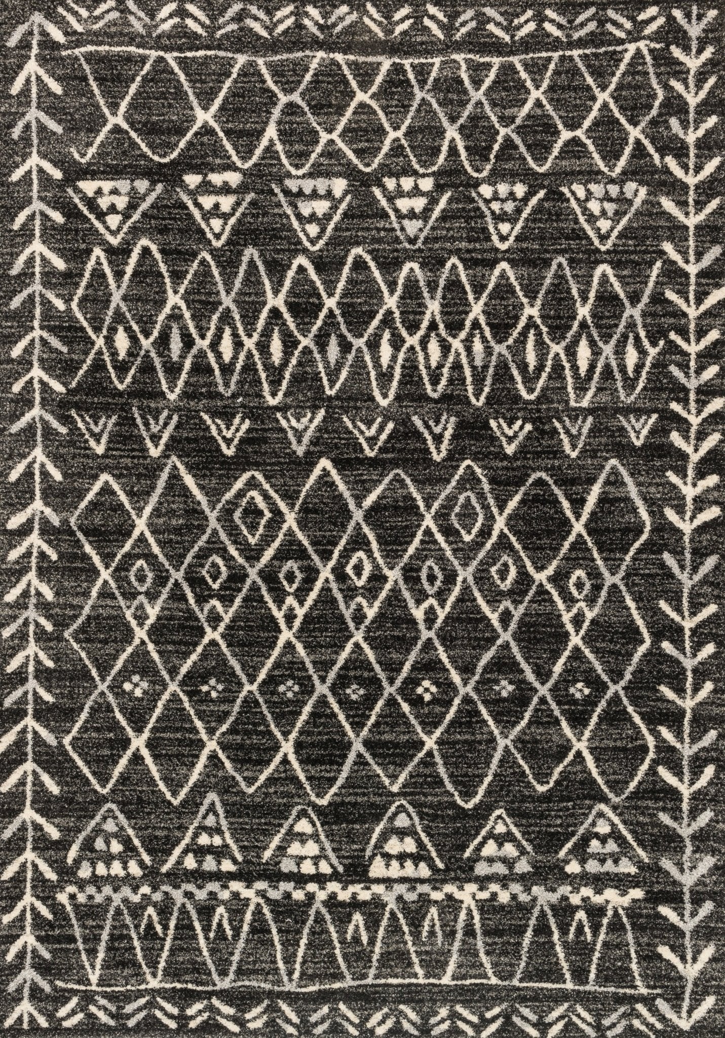 Loloi Emory EB - 09 Black Ivory Transitional Powre Loomed Rug - Rugs - Loloi - Atlanta Designer Rugs