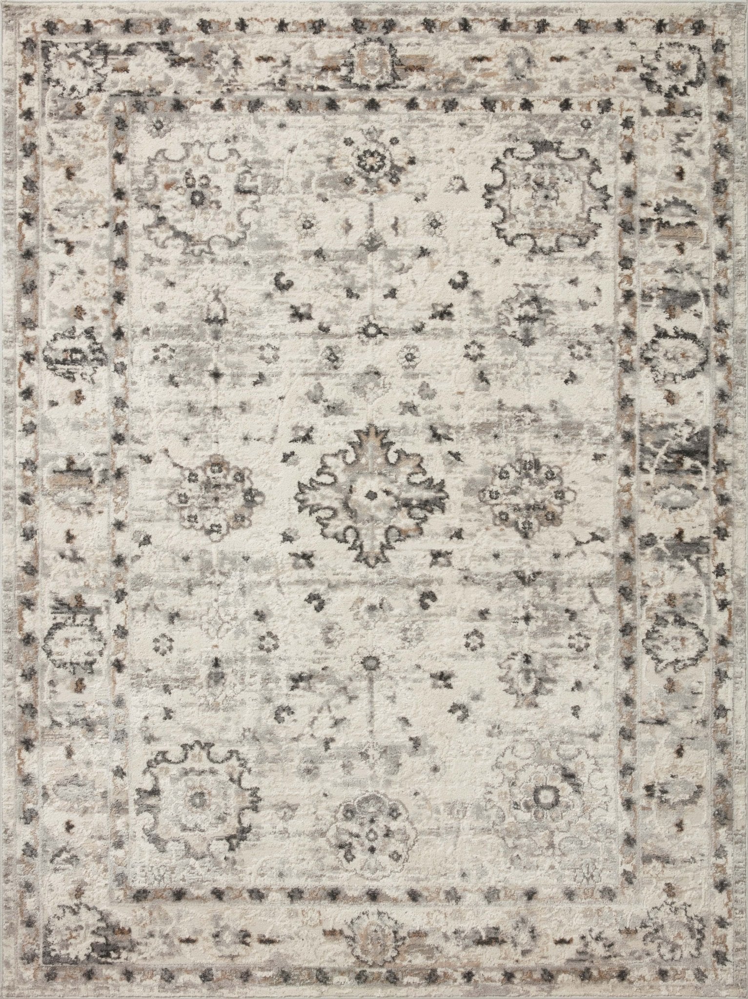 Loloi II Estelle EST - 01 Ivory Stone Transitional Power Loomed Rug - Rugs - Loloi II - Atlanta Designer Rugs