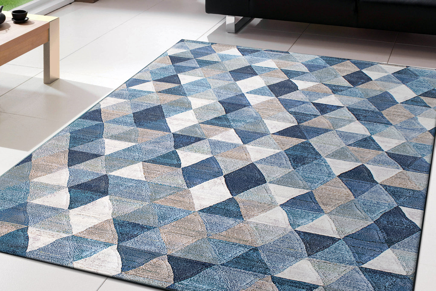 Dynamic Rugs Eclipse 63263 Blue Multi  Contemporary Machine-Made Rug