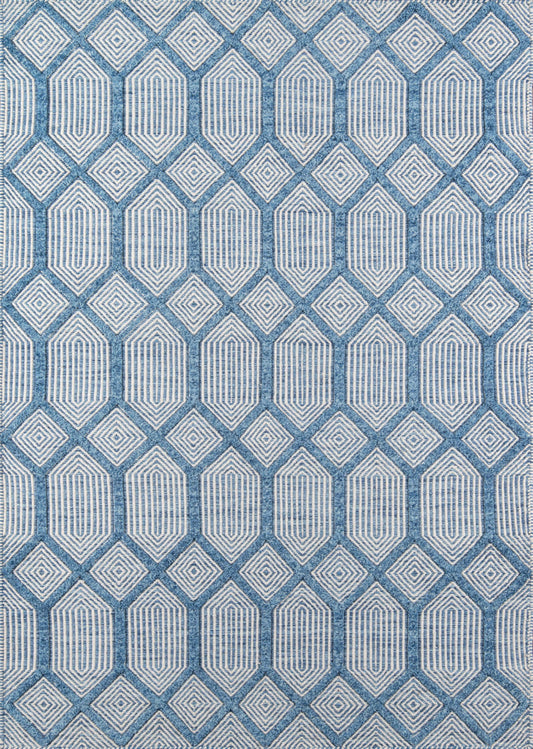 Erin Gates Langdon LGD-4 Blue Contemporary Hand Woven Rug