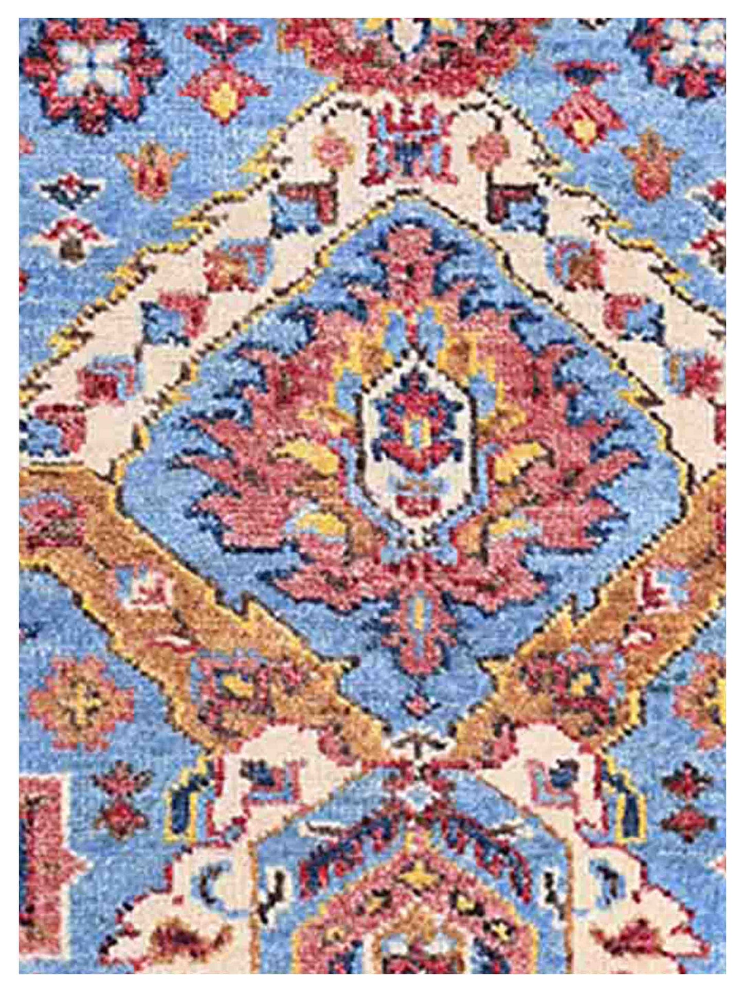 Artisan Felicity  Teal Blue Beige Traditional Knotted Rug