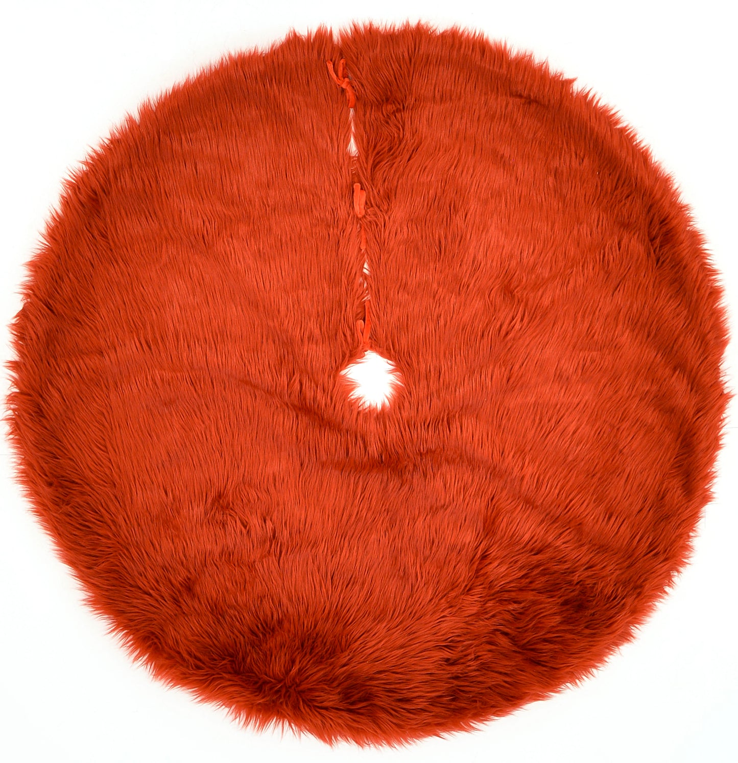 Momeni Furry Tree Skirt  Red  Modern