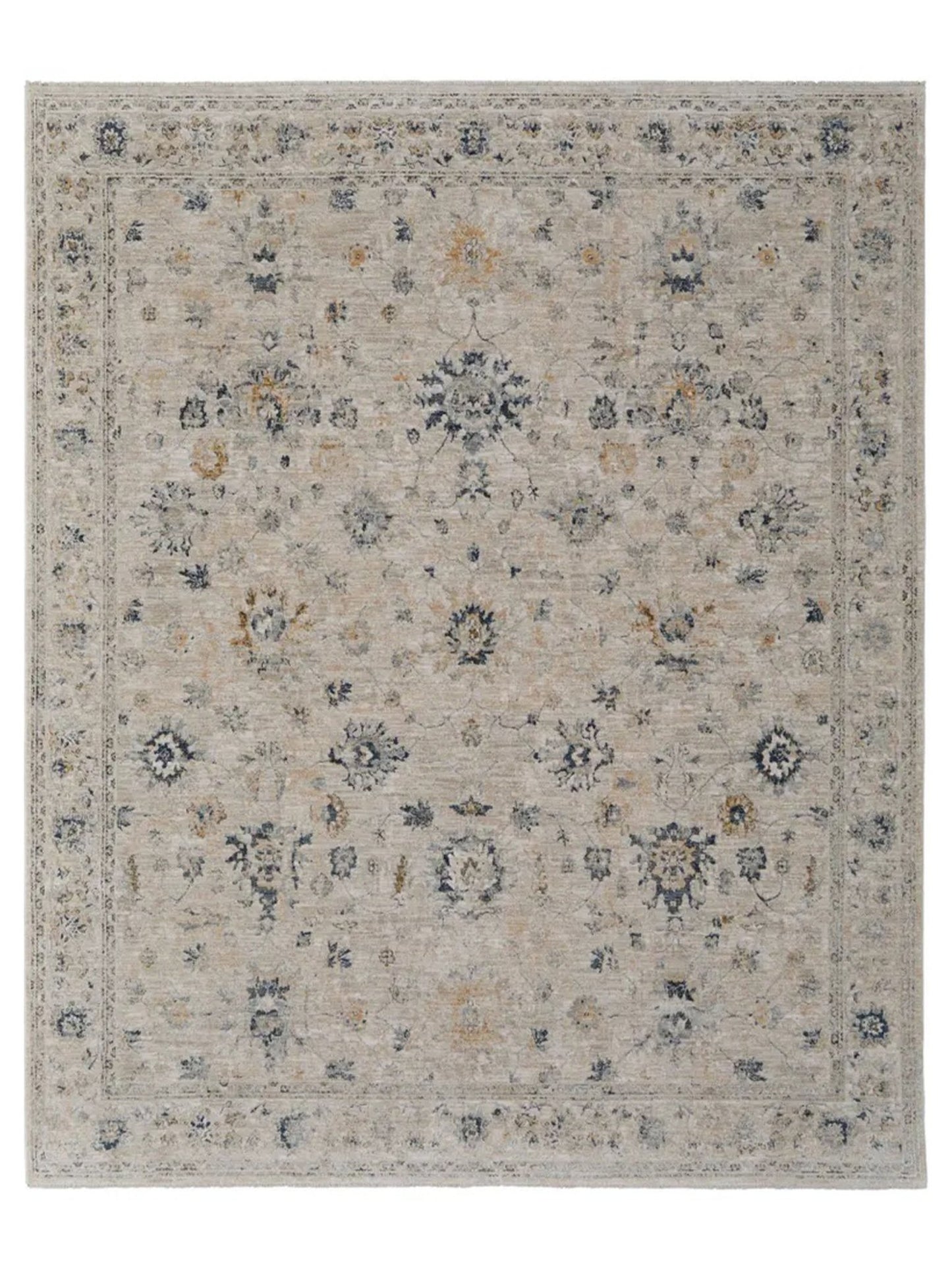 Feizy Pasha 39M7F Beige Blue Traditional Machinemade Rug - Rugs - Feizy - Atlanta Designer Rugs