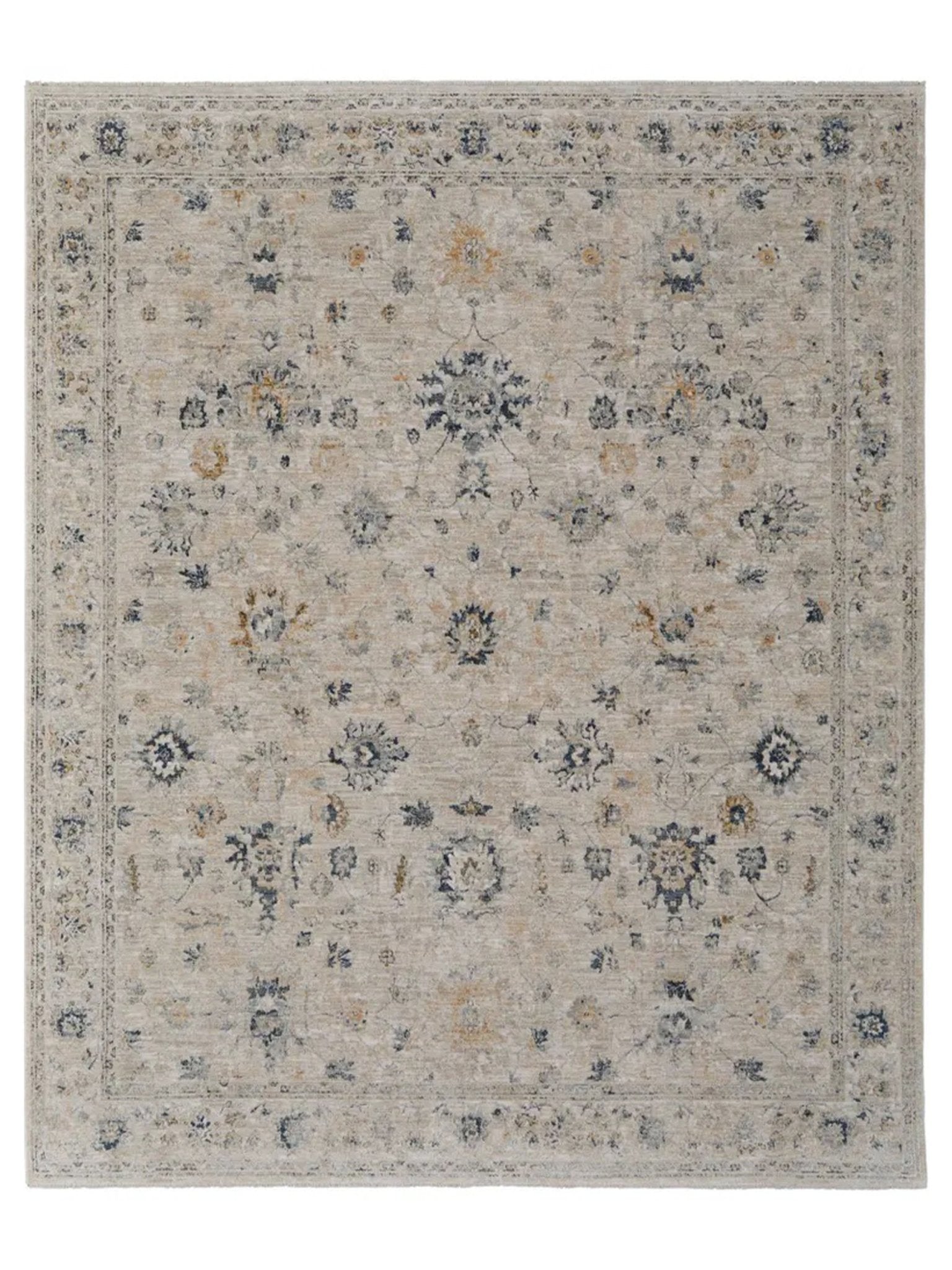 Feizy Pasha 39M7F Beige Blue Traditional Machinemade Rug - Rugs - Feizy - Atlanta Designer Rugs