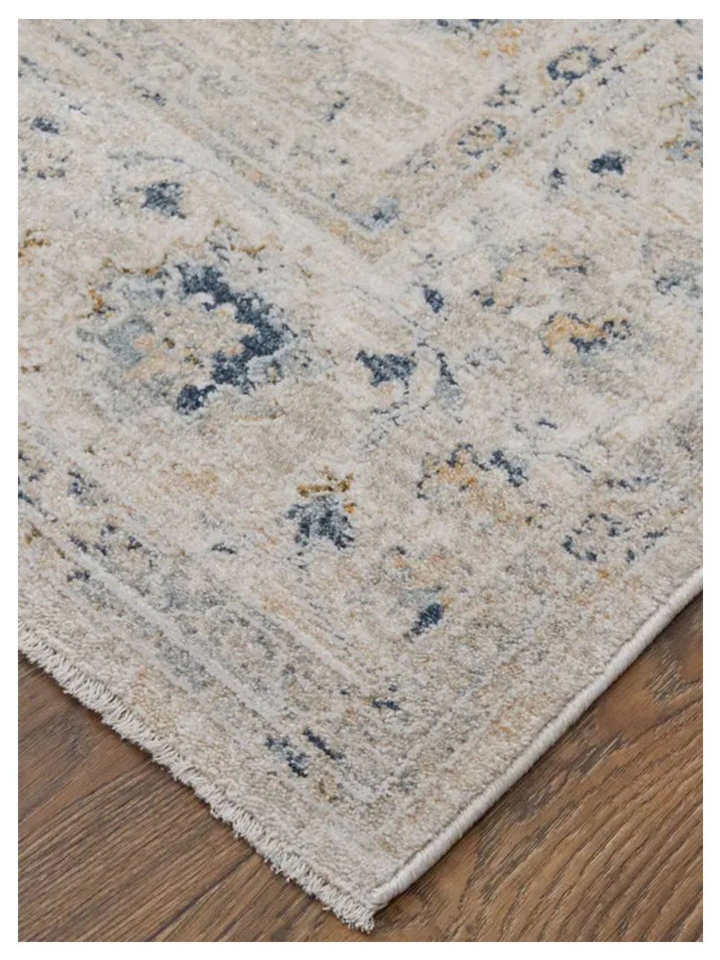 Feizy Pasha 39M7F Beige Blue Traditional Machinemade Rug - Rugs - Feizy - Atlanta Designer Rugs