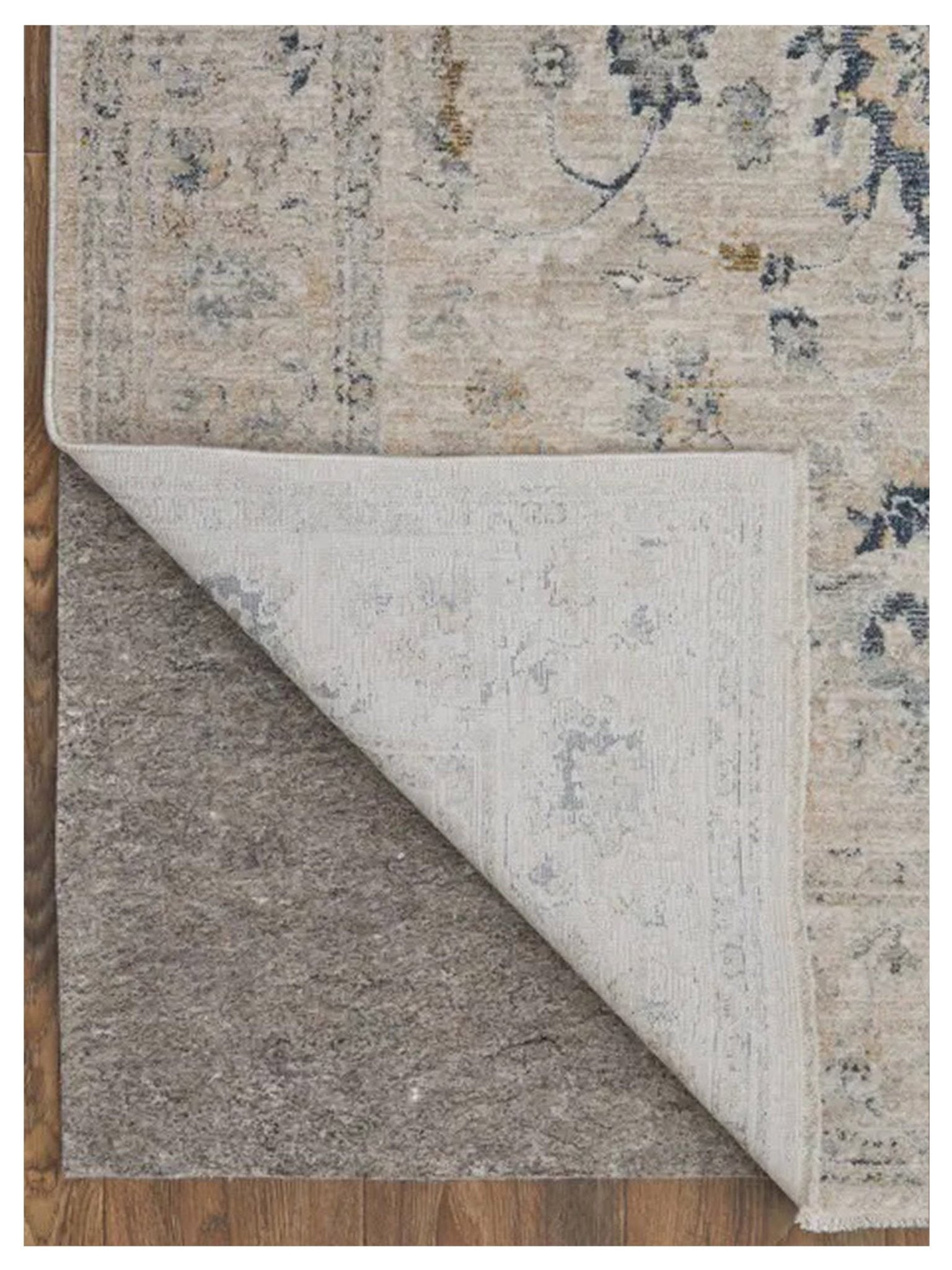 Feizy Pasha 39M7F Beige Blue Traditional Machinemade Rug - Rugs - Feizy - Atlanta Designer Rugs