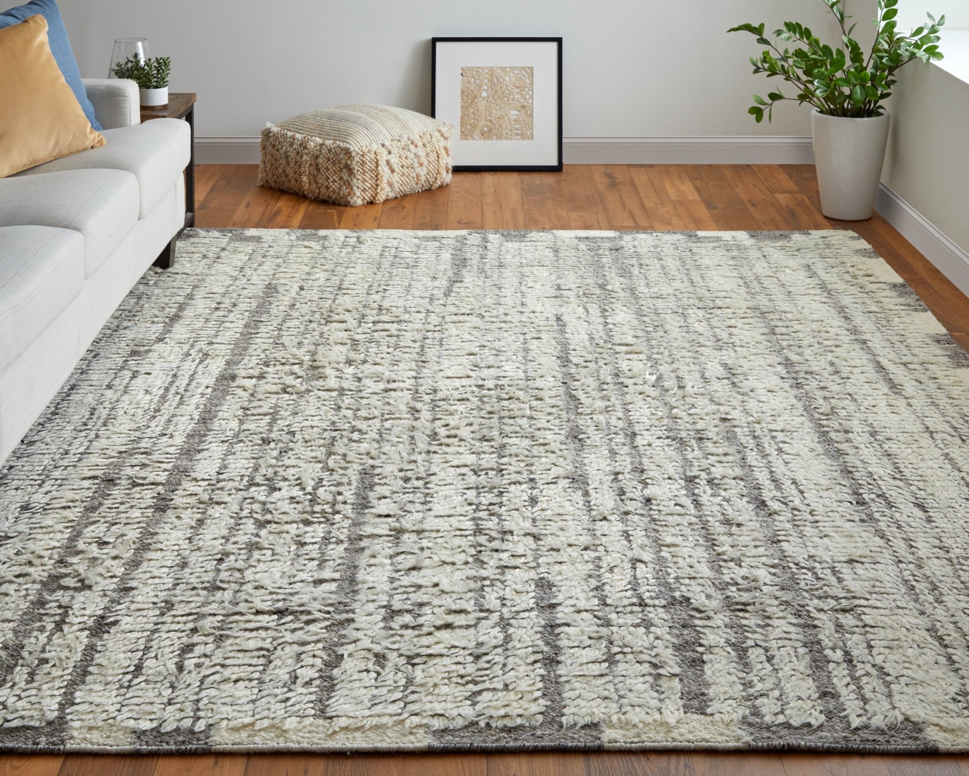 Feizy Ashby 8906F Ivory Gray Transitional/Casual Hand Woven Rug - Rugs - Feizy - Atlanta Designer Rugs