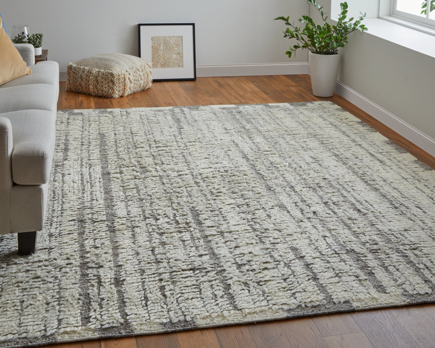 Feizy Ashby 8906F Ivory Gray Transitional/Casual Hand Woven Rug - Rugs - Feizy - Atlanta Designer Rugs