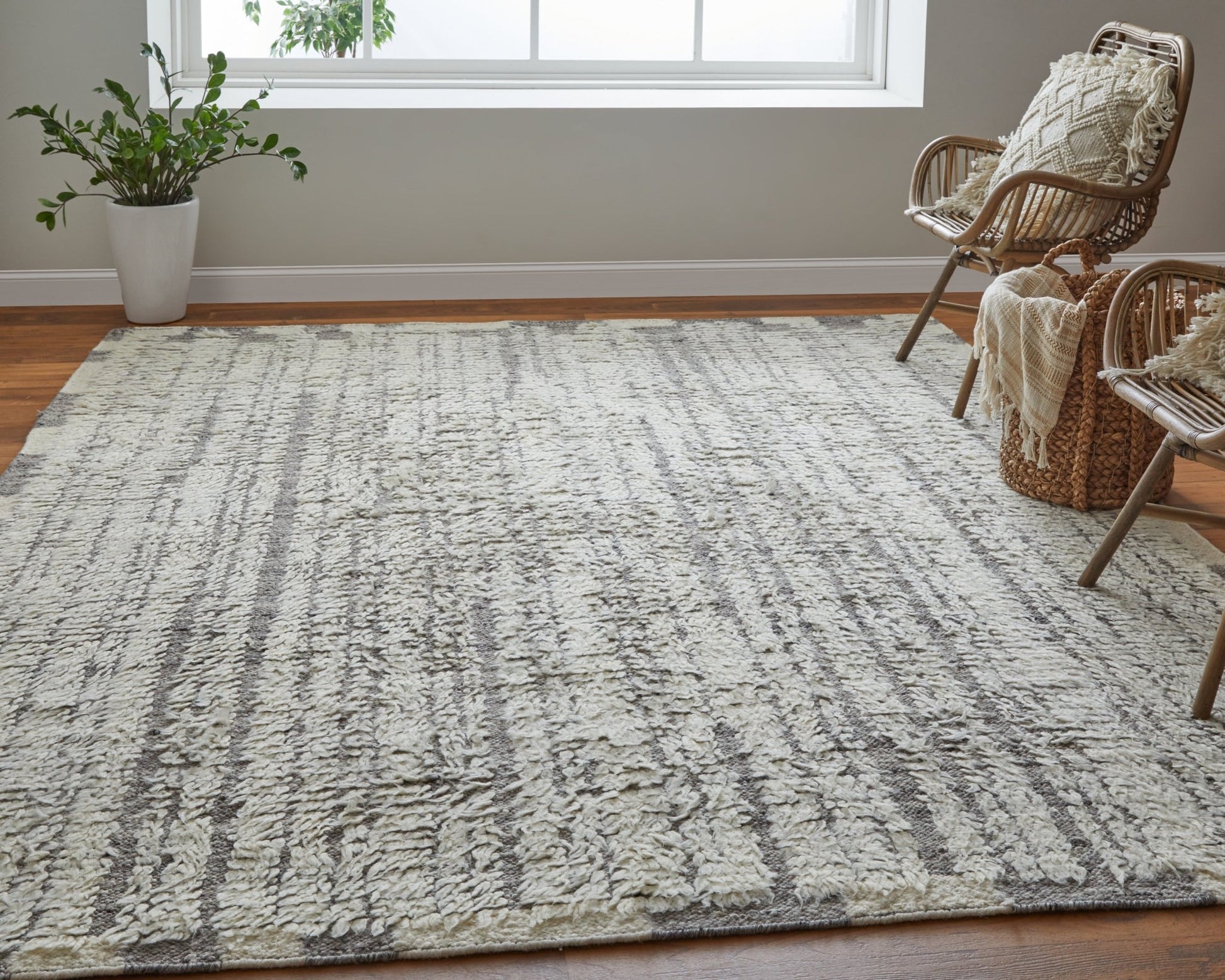 Feizy Ashby 8906F Ivory Gray Transitional/Casual Hand Woven Rug - Rugs - Feizy - Atlanta Designer Rugs