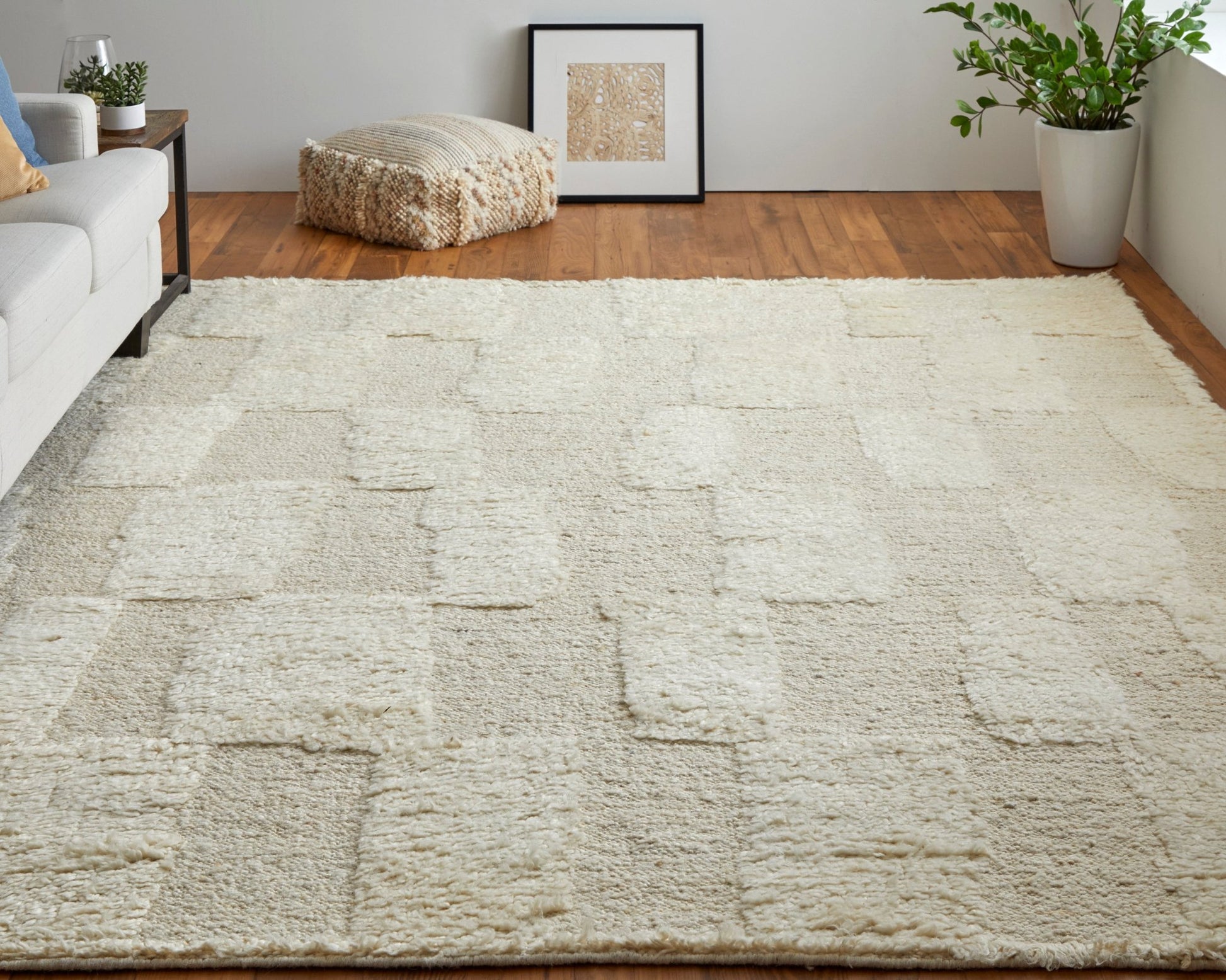 Feizy Ashby 8907F Ivory Beige Transitional/Mid - Century Moder Hand Woven Rug - Rugs - Feizy - Atlanta Designer Rugs