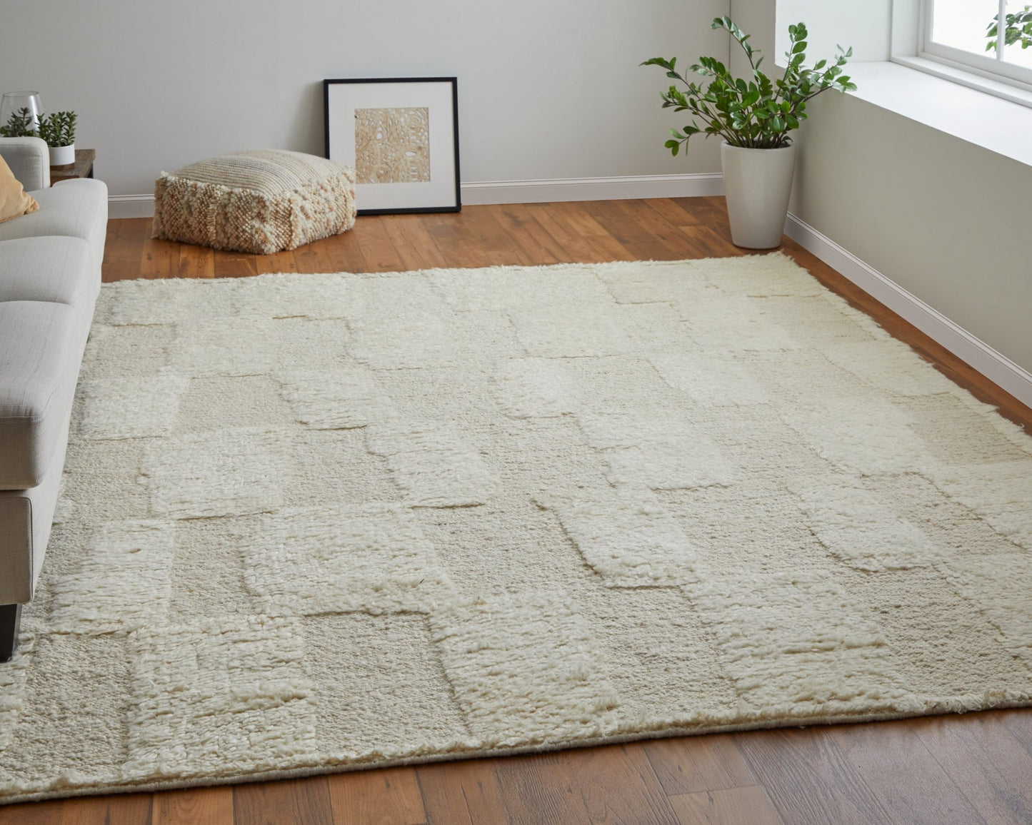 Feizy Ashby 8907F Ivory Beige Transitional/Mid - Century Moder Hand Woven Rug - Rugs - Feizy - Atlanta Designer Rugs