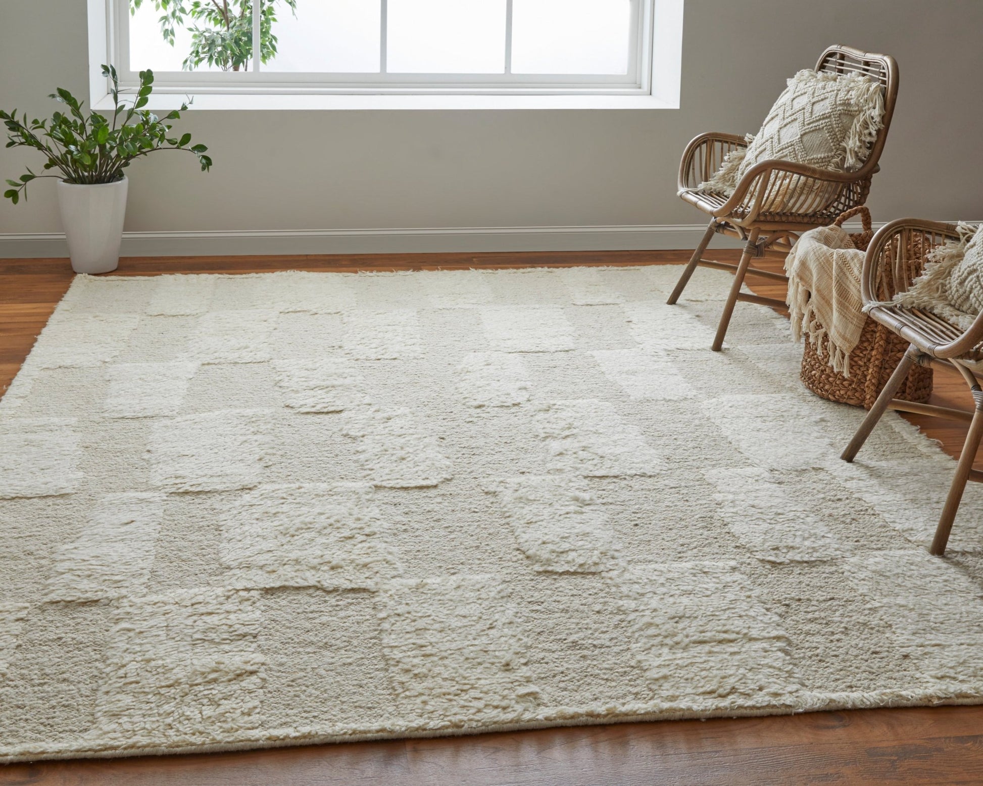 Feizy Ashby 8907F Ivory Beige Transitional/Mid - Century Moder Hand Woven Rug - Rugs - Feizy - Atlanta Designer Rugs