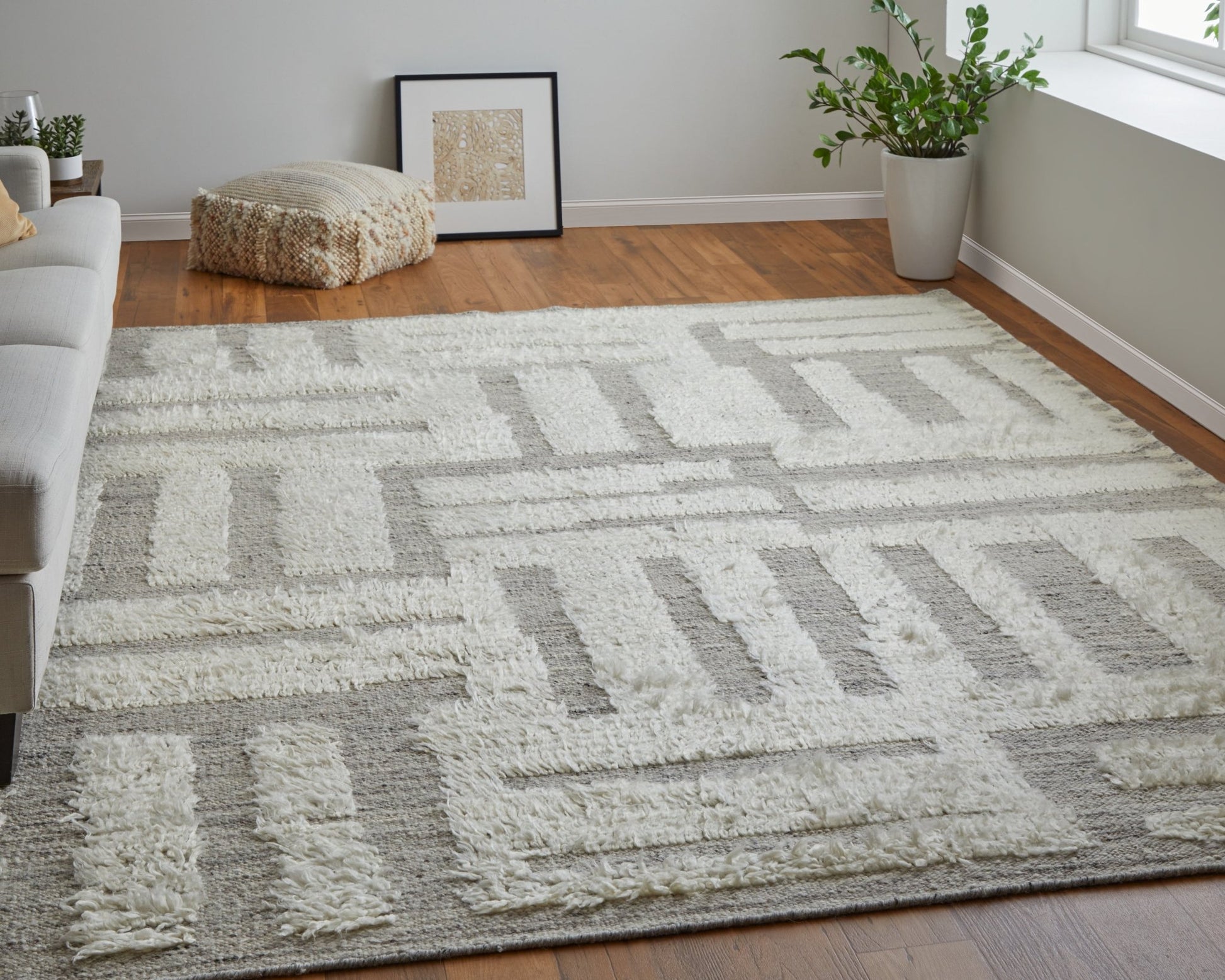 Feizy Ashby 8909F Ivory Gray Transitional/Farmhouse Hand Woven Rug - Rugs - Feizy - Atlanta Designer Rugs