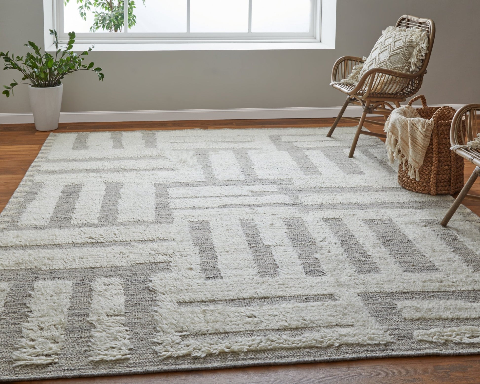 Feizy Ashby 8909F Ivory Gray Transitional/Farmhouse Hand Woven Rug - Rugs - Feizy - Atlanta Designer Rugs