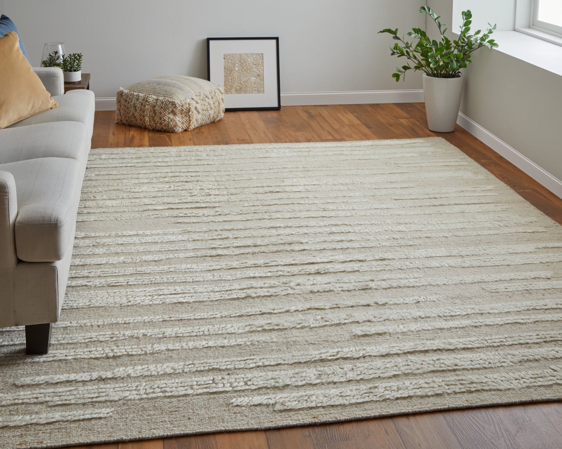 Feizy Ashby 8910F Ivory Beige Transitional/Scandinavian/Casu Hand Woven Rug - Rugs - Feizy - Atlanta Designer Rugs