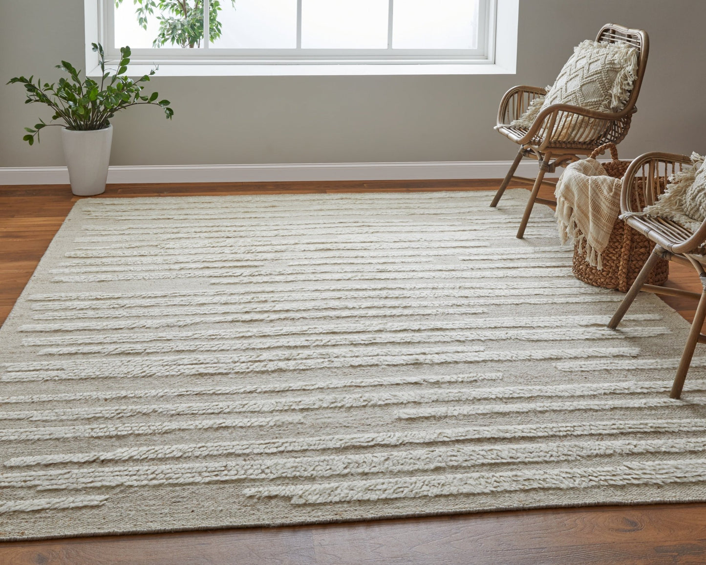 Feizy Ashby 8910F Ivory Beige Transitional/Scandinavian/Casu Hand Woven Rug - Rugs - Feizy - Atlanta Designer Rugs