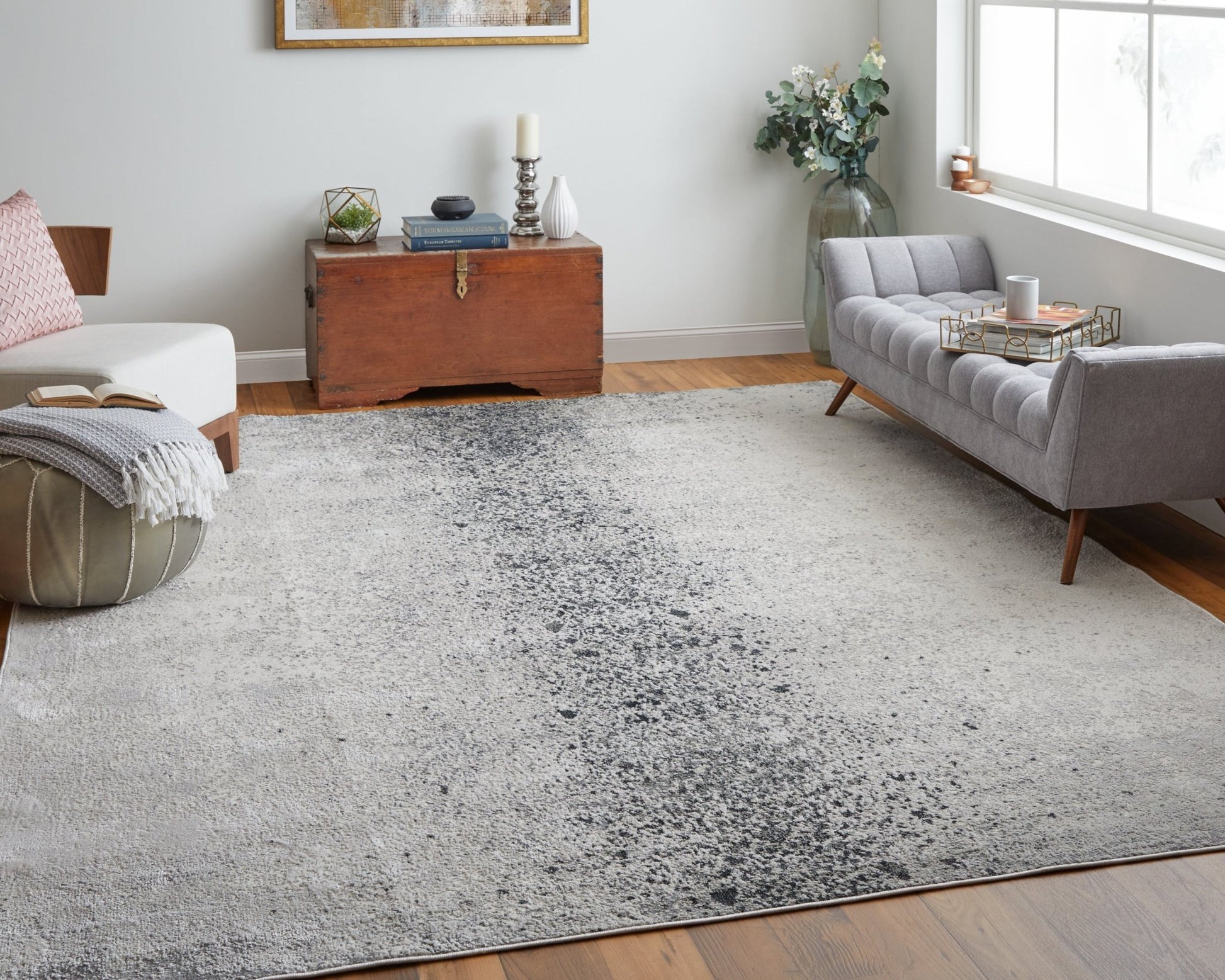 Feizy Astra 39L2F Ivory Gray Transitional/Industrial/Casual Machine Woven Rug - Rugs - Feizy - Atlanta Designer Rugs