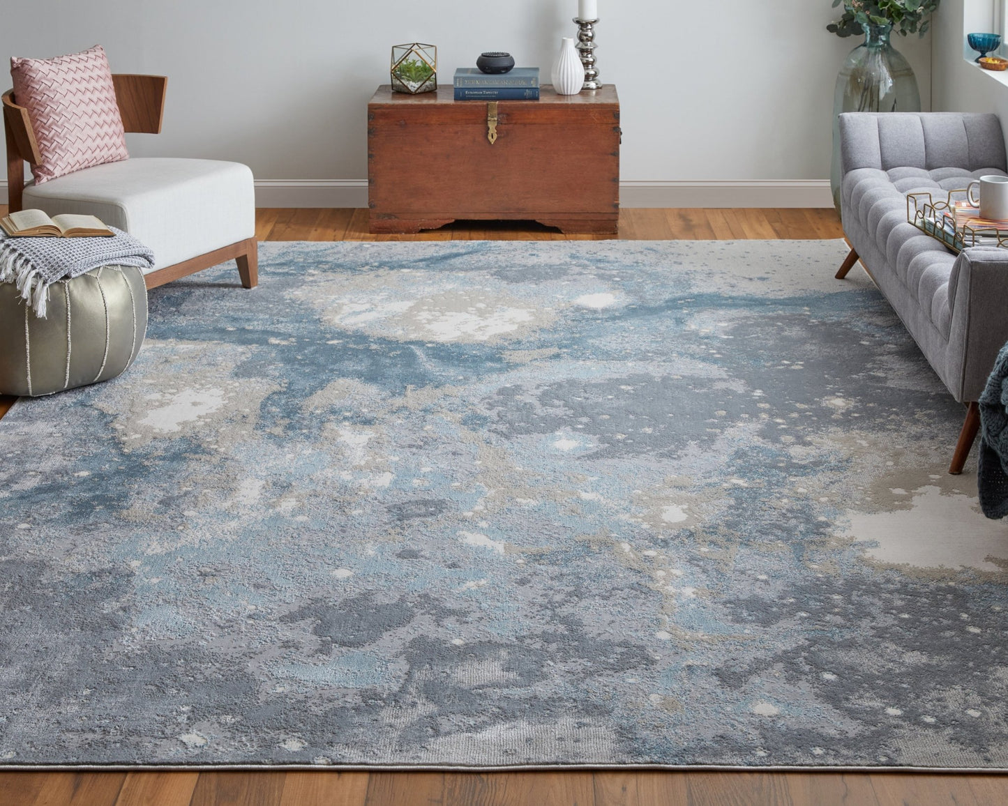 Feizy Astra 39L3F Gray Blue Transitional/Industrial/Casual Machine Woven Rug - Rugs - Feizy - Atlanta Designer Rugs