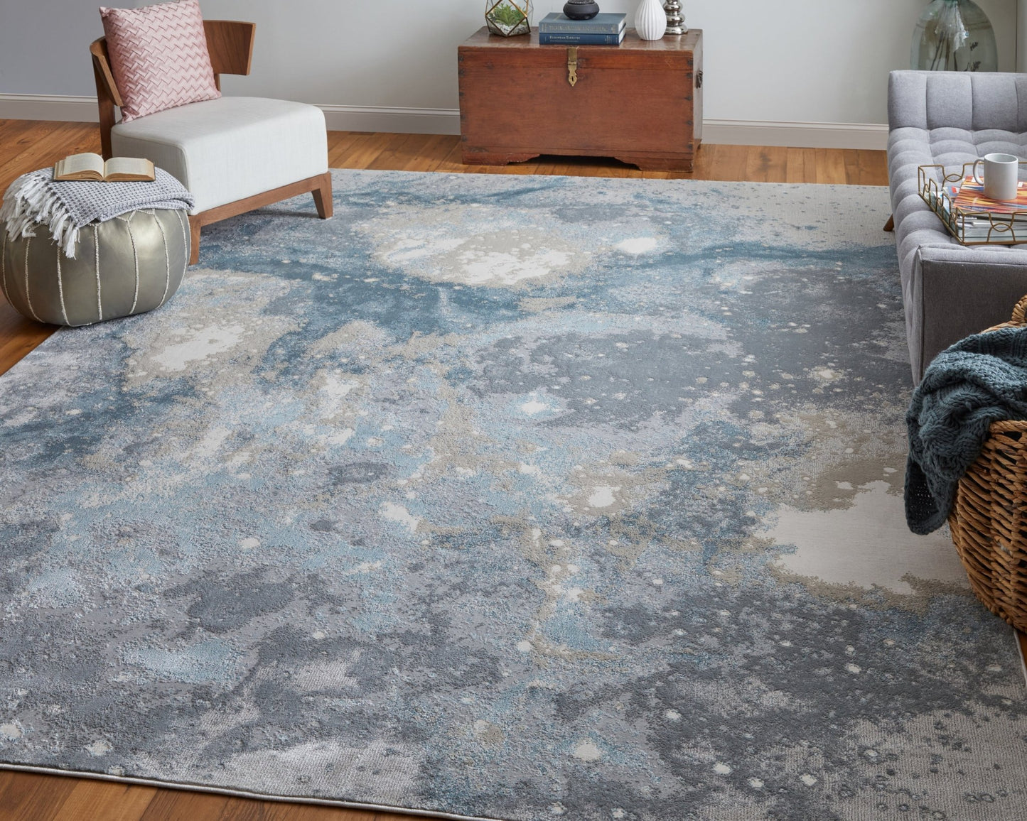 Feizy Astra 39L3F Gray Blue Transitional/Industrial/Casual Machine Woven Rug - Rugs - Feizy - Atlanta Designer Rugs