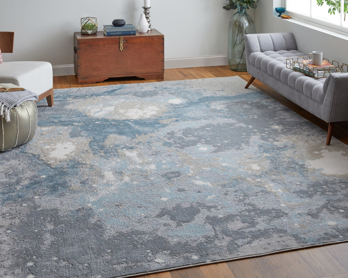 Feizy Astra 39L3F Gray Blue Transitional/Industrial/Casual Machine Woven Rug - Rugs - Feizy - Atlanta Designer Rugs