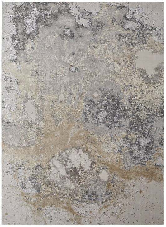 Feizy Astra 39L3F Gray Gold Transitional/Industrial/Casual Machine Woven Rug - Rugs - Feizy - Atlanta Designer Rugs