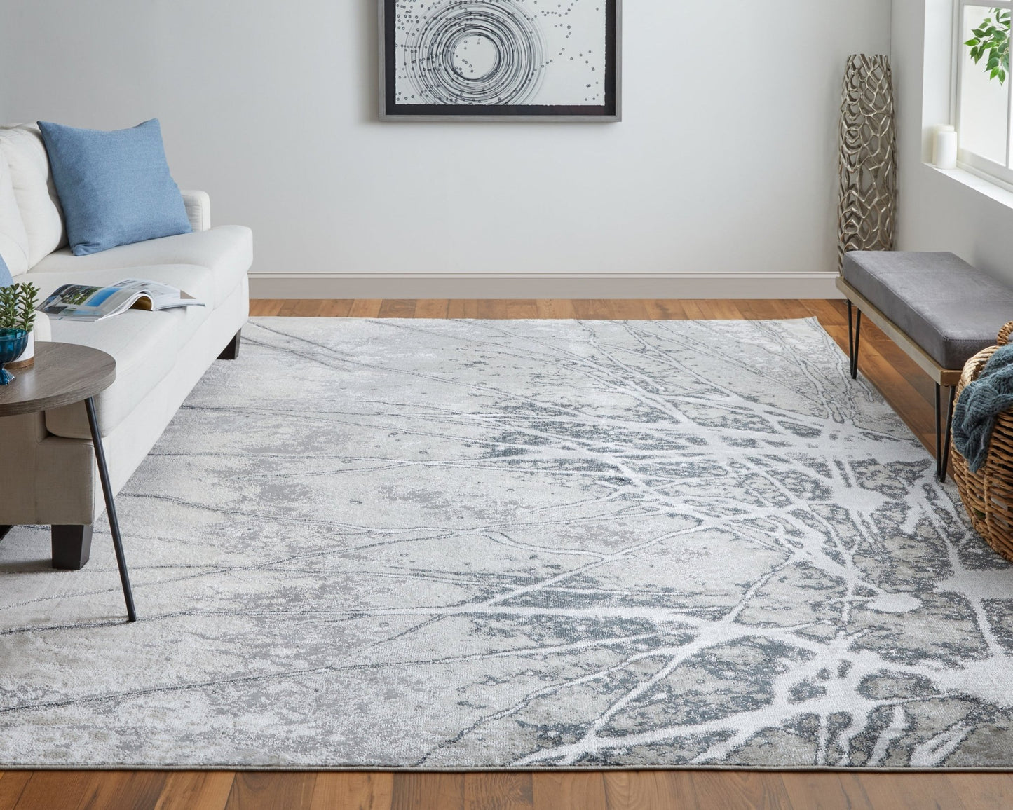 Feizy Astra 39L5F Gray Silver Transitional/Industrial/Casual Machine Woven Rug - Rugs - Feizy - Atlanta Designer Rugs