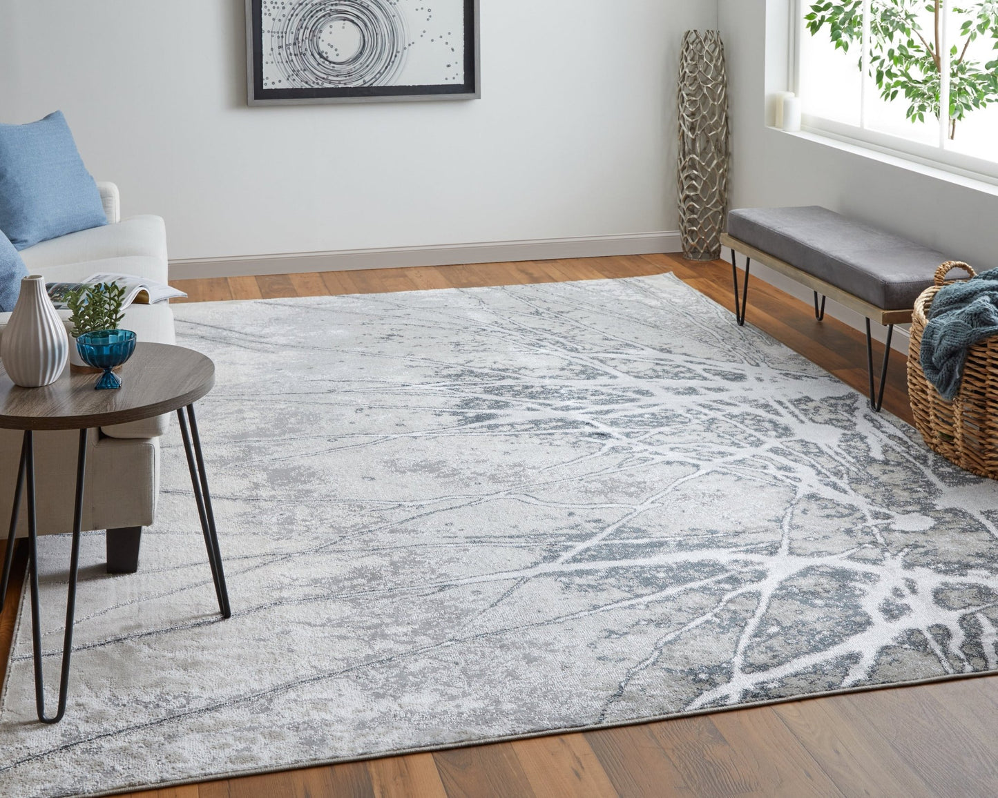 Feizy Astra 39L5F Gray Silver Transitional/Industrial/Casual Machine Woven Rug - Rugs - Feizy - Atlanta Designer Rugs