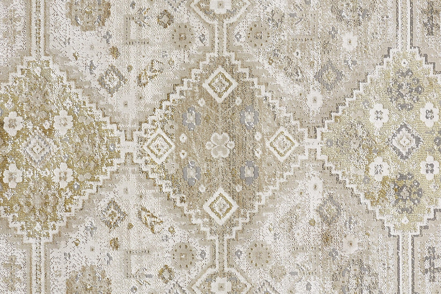 Feizy Aura 3738F Gold Ivory Modern/Vintage/Classic Machine Woven Rug - Rugs - Feizy - Atlanta Designer Rugs