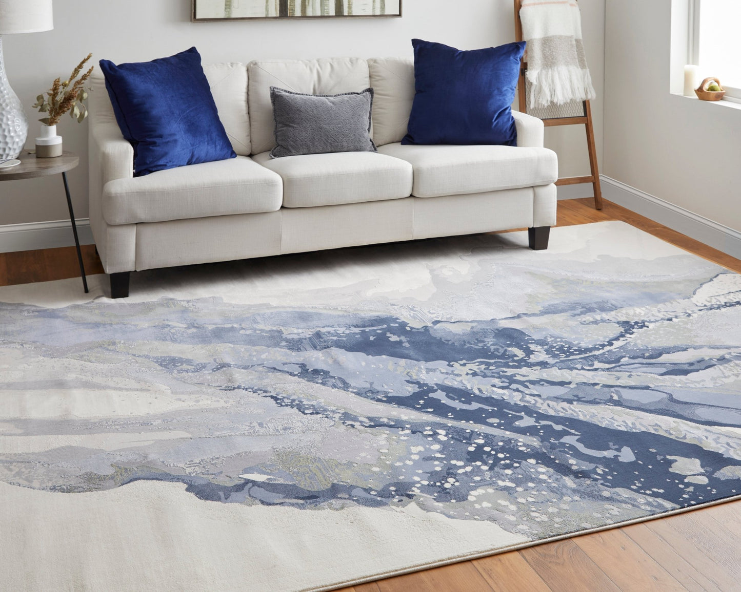 Feizy Clio 39K2F Blue Beige Modern/Industrial/Casual Machine Woven Rug - Rugs - Feizy - Atlanta Designer Rugs