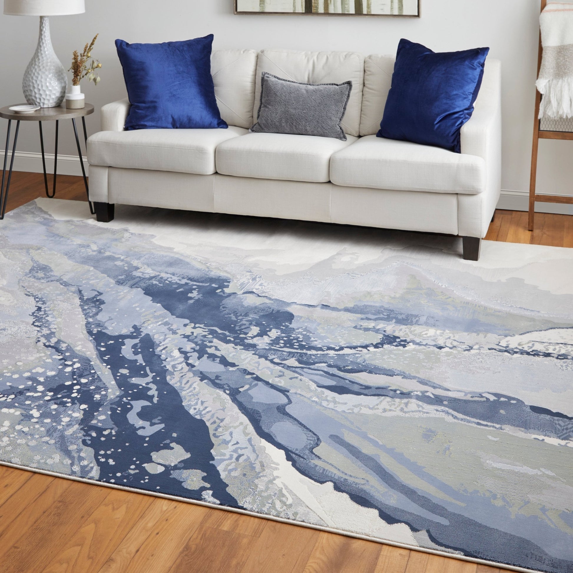 Feizy Clio 39K2F Blue Beige Modern/Industrial/Casual Machine Woven Rug - Rugs - Feizy - Atlanta Designer Rugs