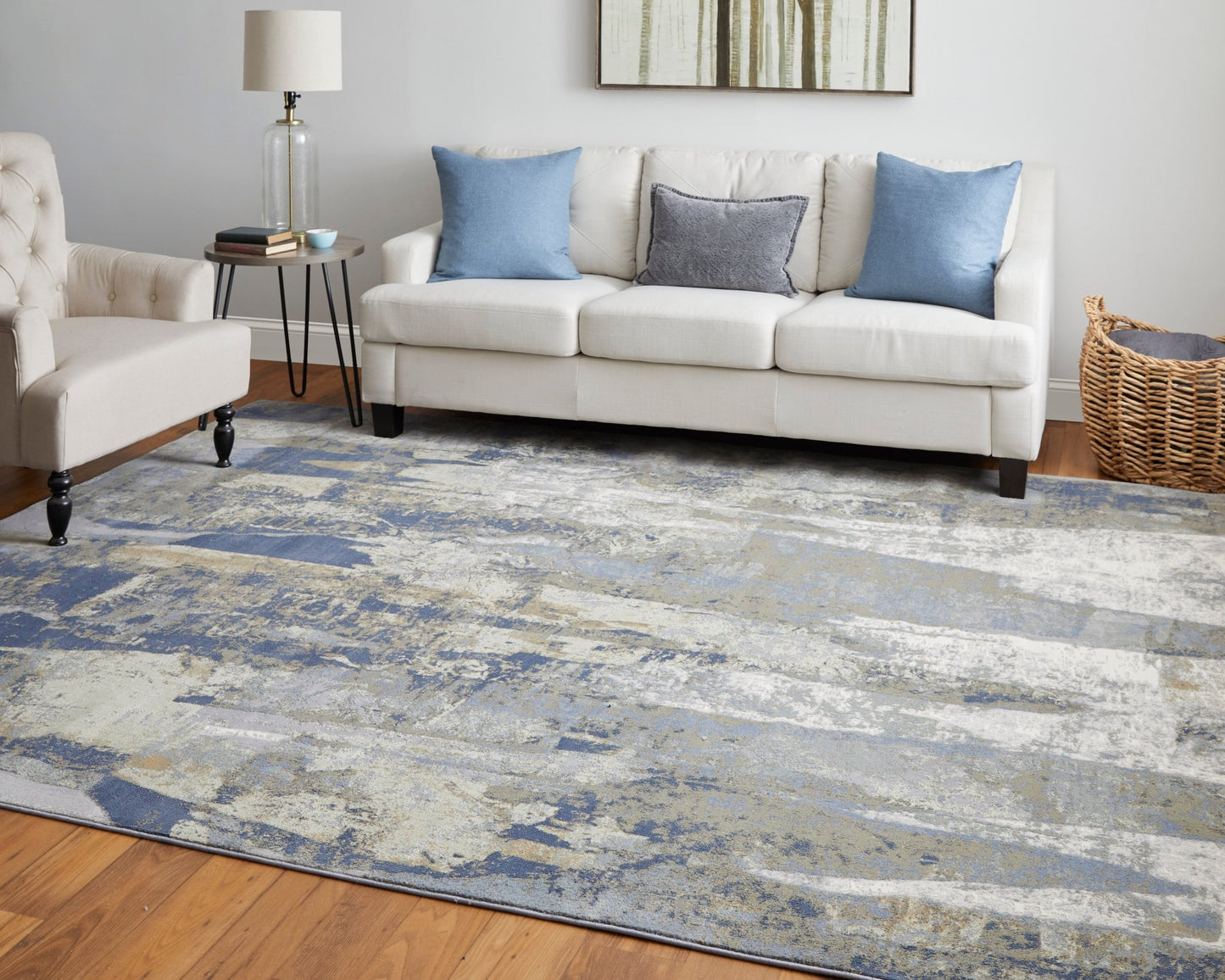 Feizy Clio 39K6F Blue Gray Modern/Casual/Luxury & Glam Machine Woven Rug - Rugs - Feizy - Atlanta Designer Rugs