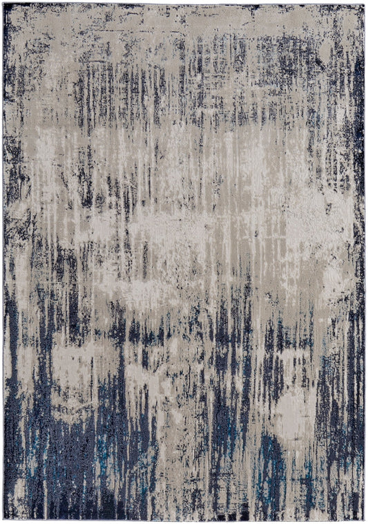 Feizy Indio 39GYF Beige Blue Streak/Painterly Machine Woven Rug - Rugs - Feizy - Atlanta Designer Rugs