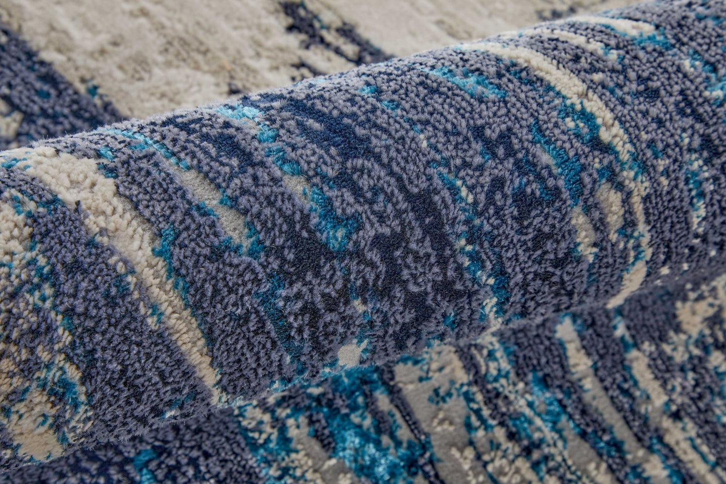 Feizy Indio 39GYF Beige Blue Streak/Painterly Machine Woven Rug - Rugs - Feizy - Atlanta Designer Rugs