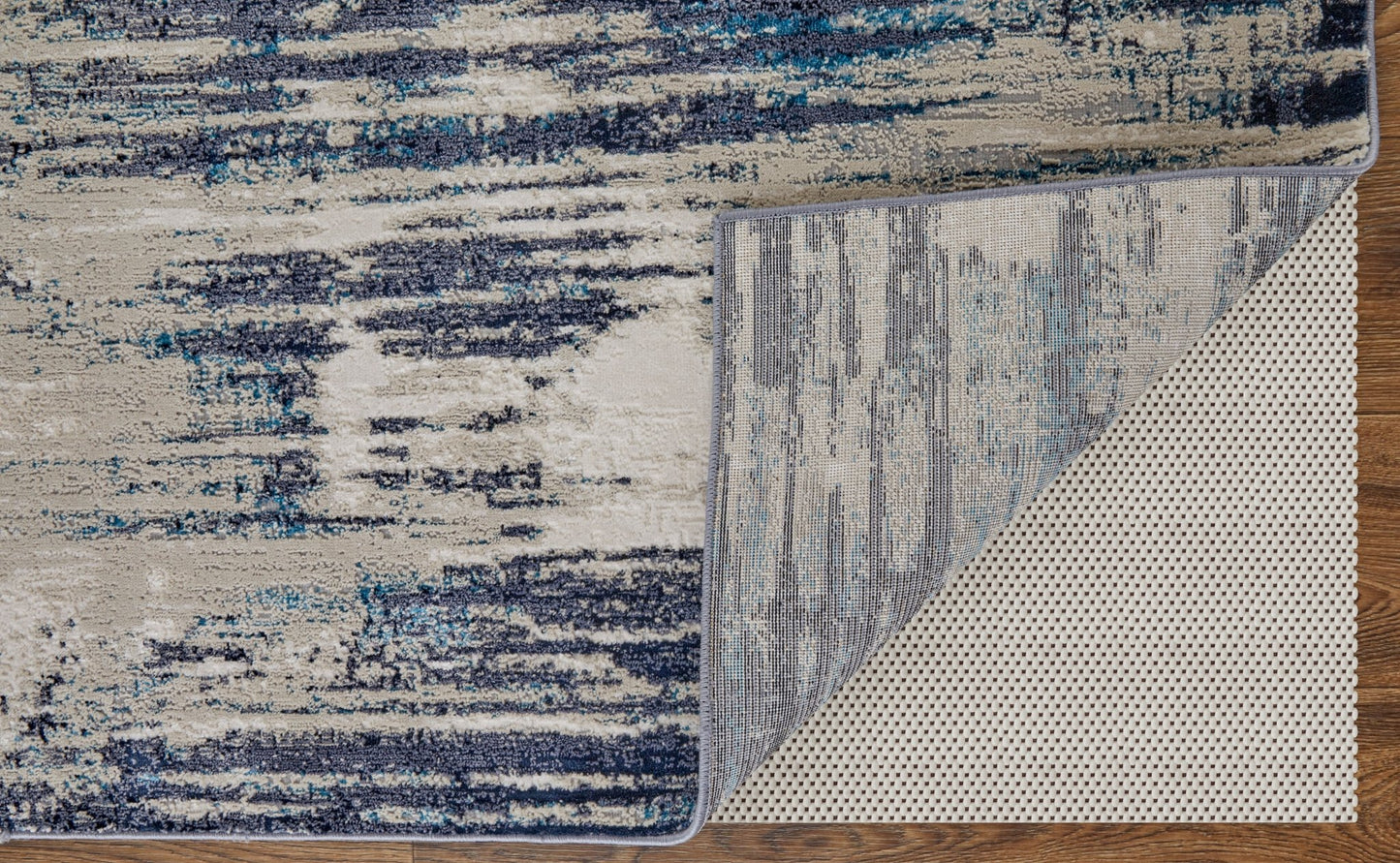 Feizy Indio 39GYF Beige Blue Streak/Painterly Machine Woven Rug - Rugs - Feizy - Atlanta Designer Rugs