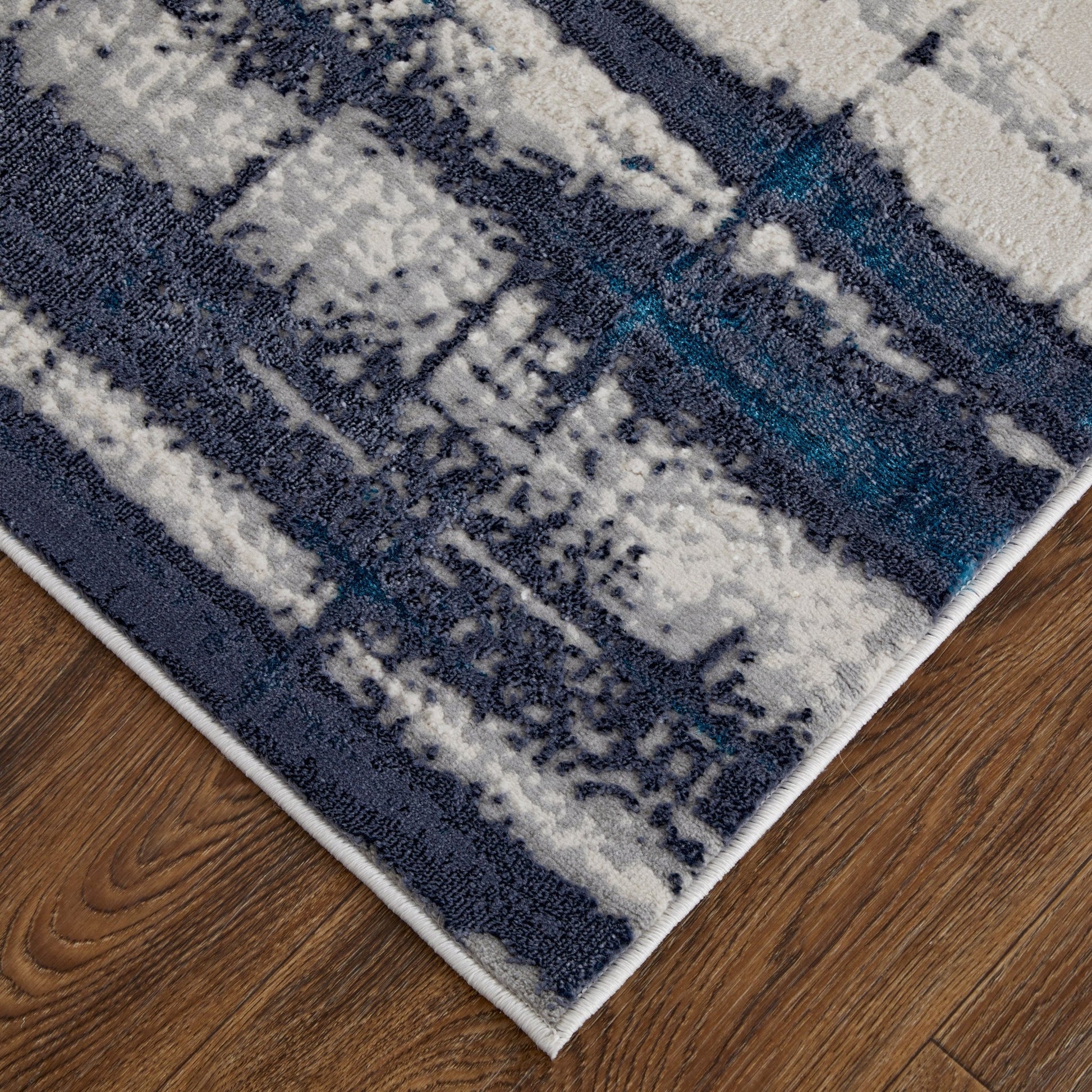 Feizy Indio 39GZF Blue Ivory Abstract Machine Woven Rug - Rugs - Feizy - Atlanta Designer Rugs