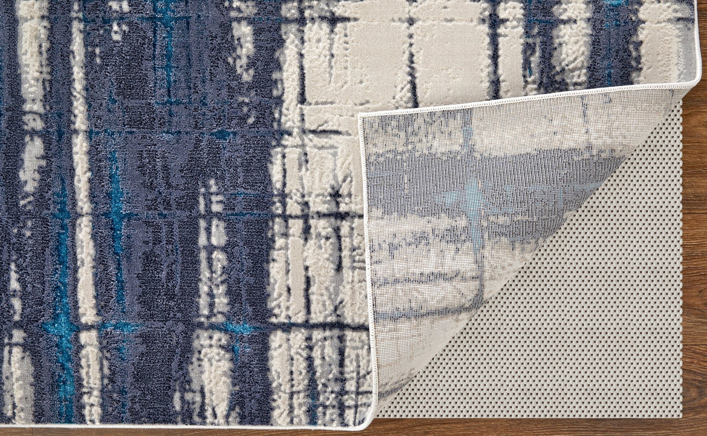 Feizy Indio 39GZF Blue Ivory Abstract Machine Woven Rug - Rugs - Feizy - Atlanta Designer Rugs