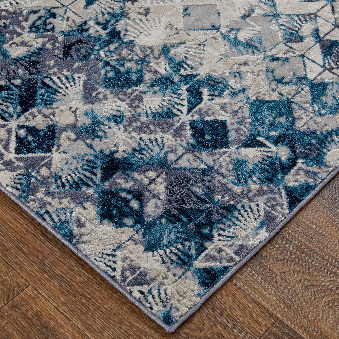 Feizy Indio 39H0F Blue Modern/Bohemian & Eclectic/Far Machine Woven Rug - Rugs - Feizy - Atlanta Designer Rugs