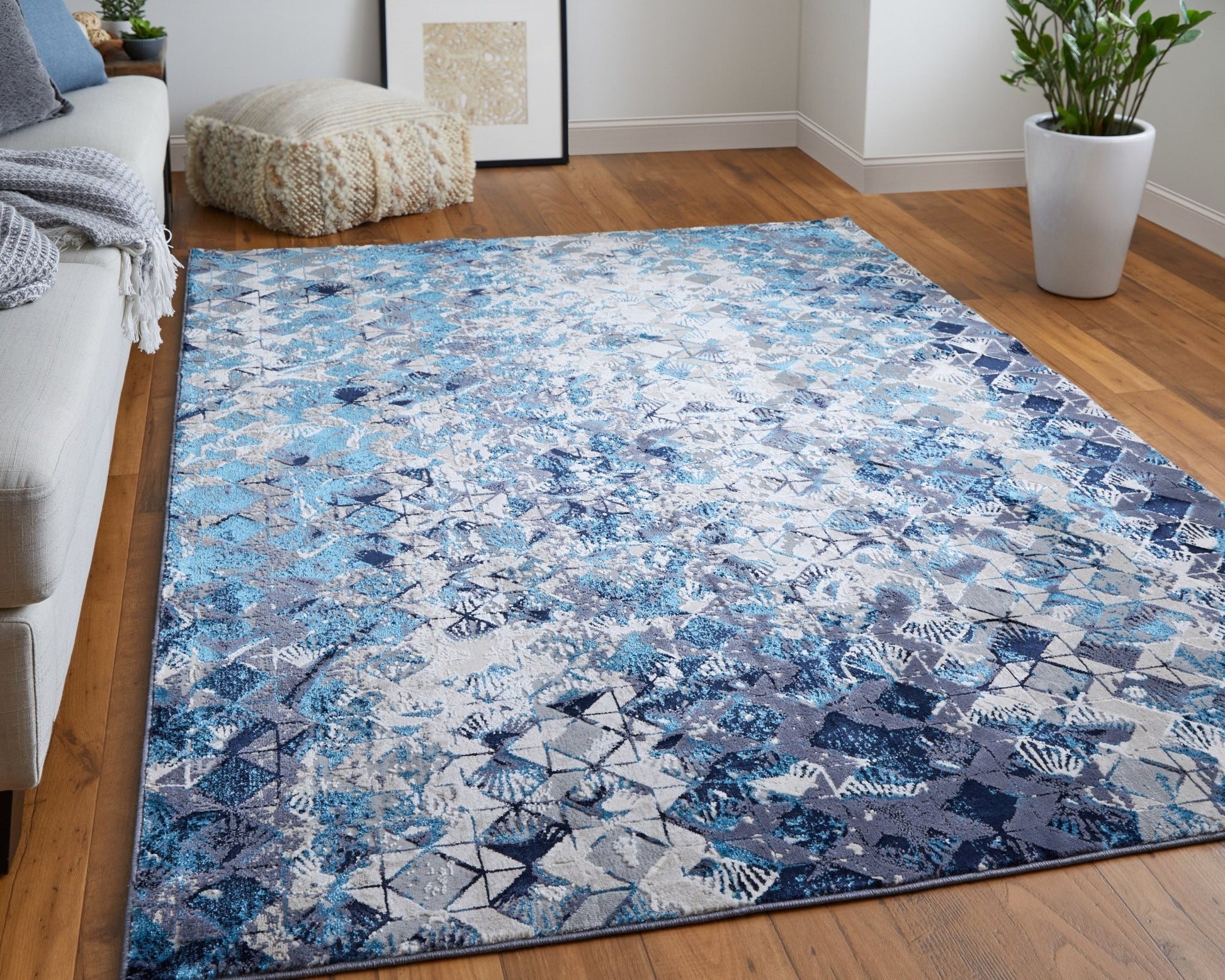 Feizy Indio 39H0F Blue Modern/Bohemian & Eclectic/Far Machine Woven Rug - Rugs - Feizy - Atlanta Designer Rugs