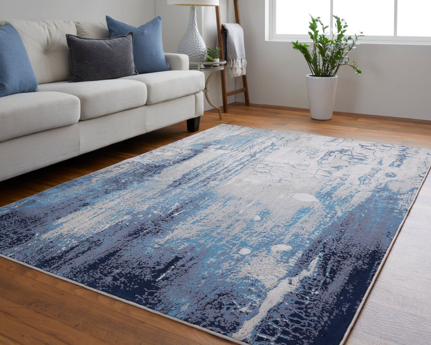 Feizy Indio 39H2F Blue Beige Modern/Industrial/Casual Machine Woven Rug - Rugs - Feizy - Atlanta Designer Rugs