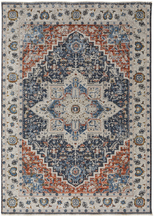 Feizy Kaia 39HTF Blue Red Transitional/Bohemian & Eclect Machine Woven Rug - Rugs - Feizy - Atlanta Designer Rugs