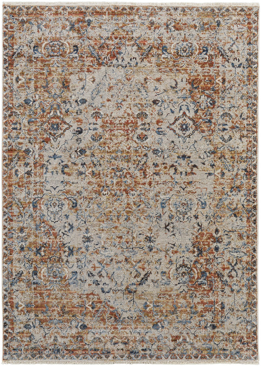 Feizy Kaia 39HVF Beige Multi Transitional/Vintage/Casual Machine Woven Rug - Rugs - Feizy - Atlanta Designer Rugs