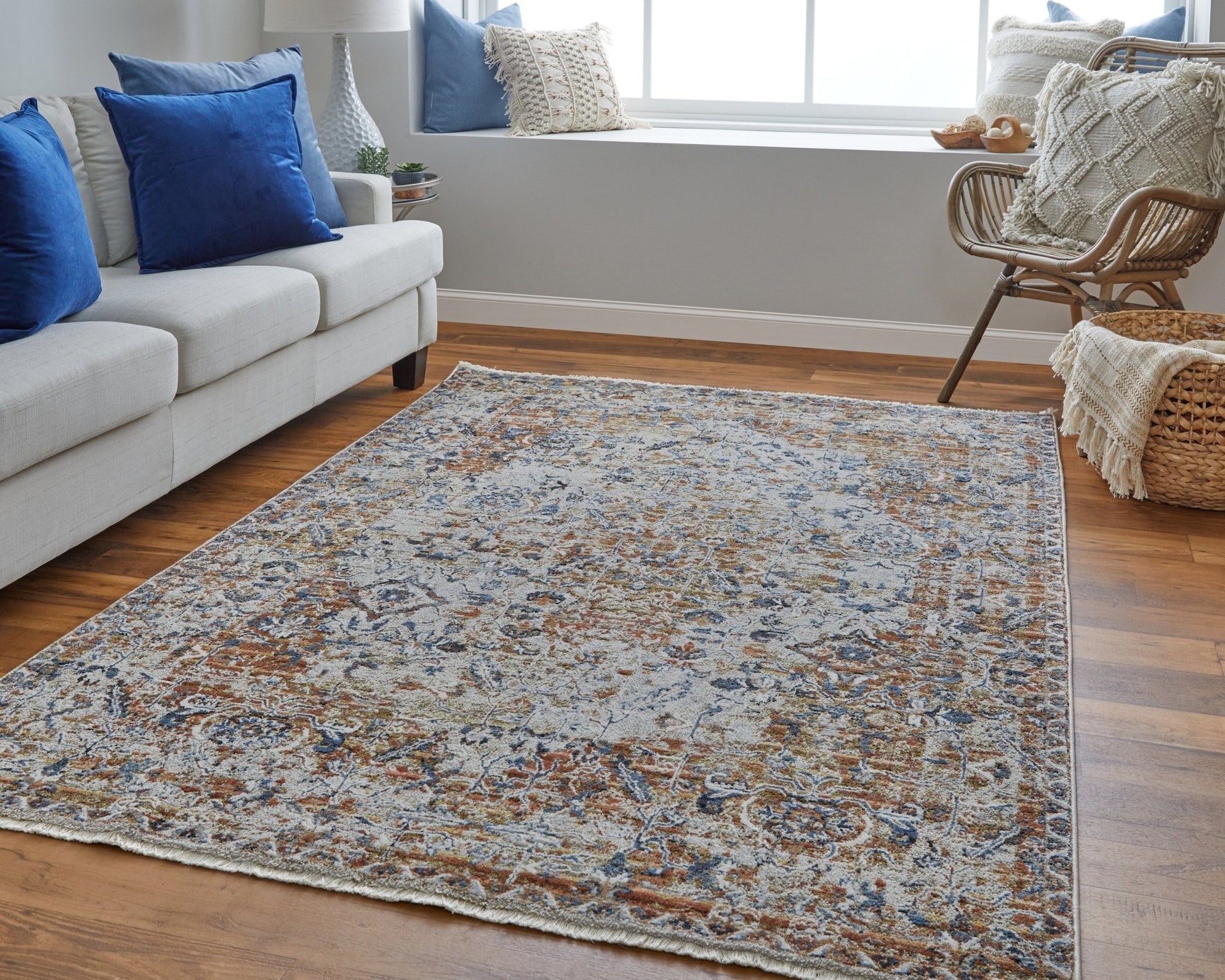 Feizy Kaia 39HVF Beige Multi Transitional/Vintage/Casual Machine Woven Rug - Rugs - Feizy - Atlanta Designer Rugs