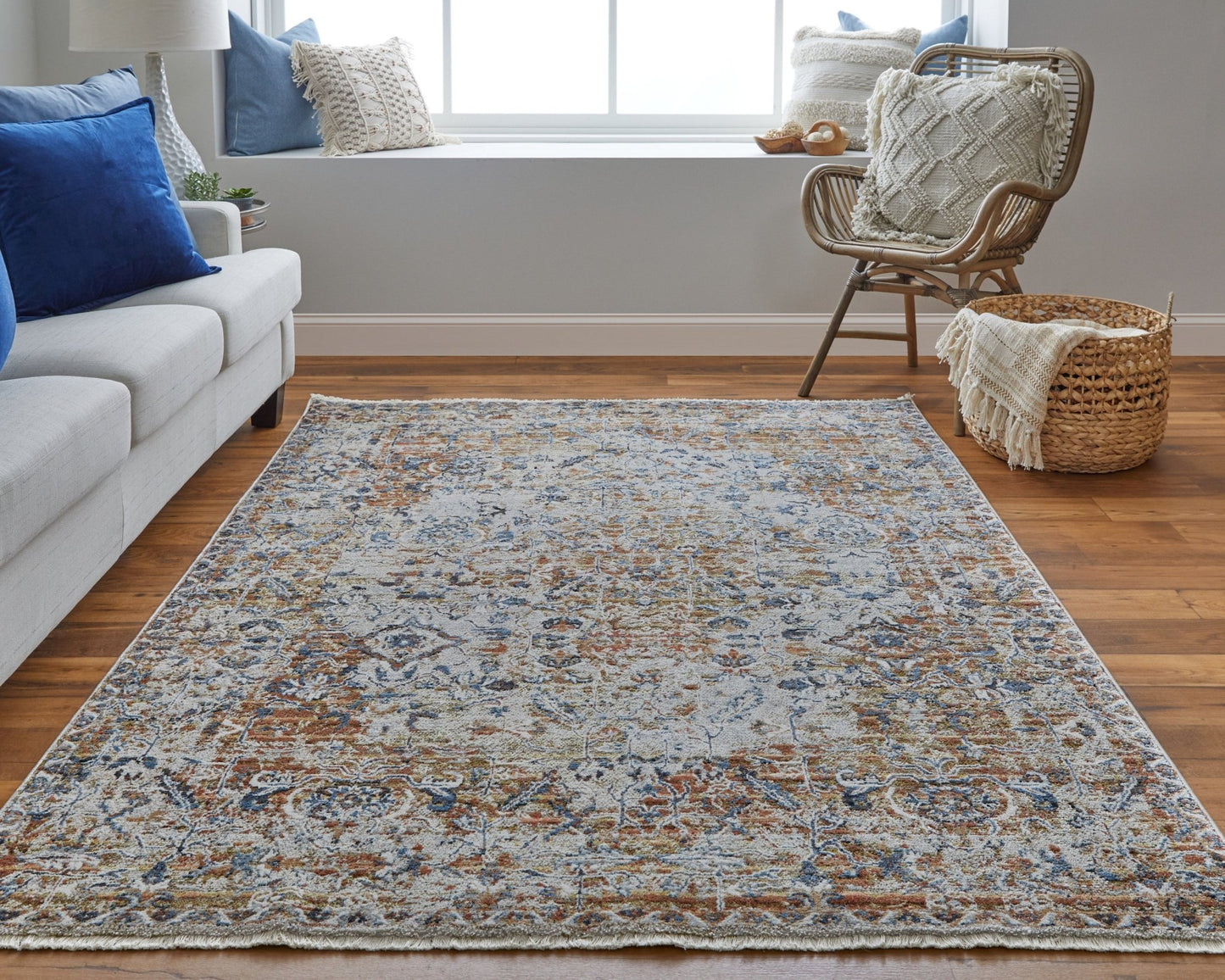 Feizy Kaia 39HVF Beige Multi Transitional/Vintage/Casual Machine Woven Rug - Rugs - Feizy - Atlanta Designer Rugs