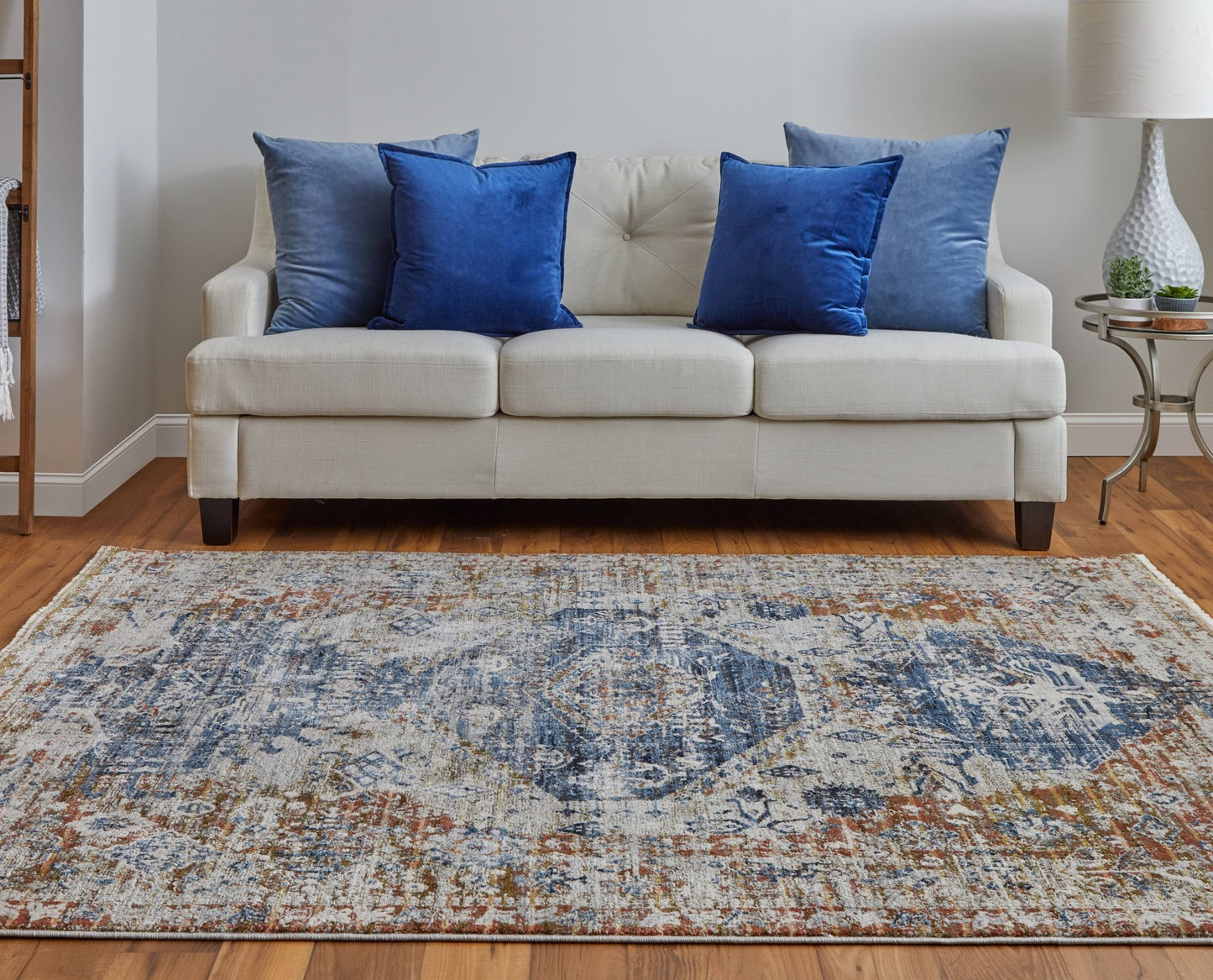 Feizy Kaia 39HWF Blue Red Transitional/Bohemian & Eclect Machine Woven Rug - Rugs - Feizy - Atlanta Designer Rugs