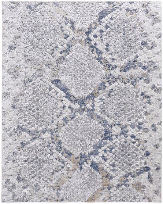 Feizy Laina 39GIF Blue Gray Transitional/Global/Farmhouse Machine Woven Rug - Rugs - Feizy - Atlanta Designer Rugs