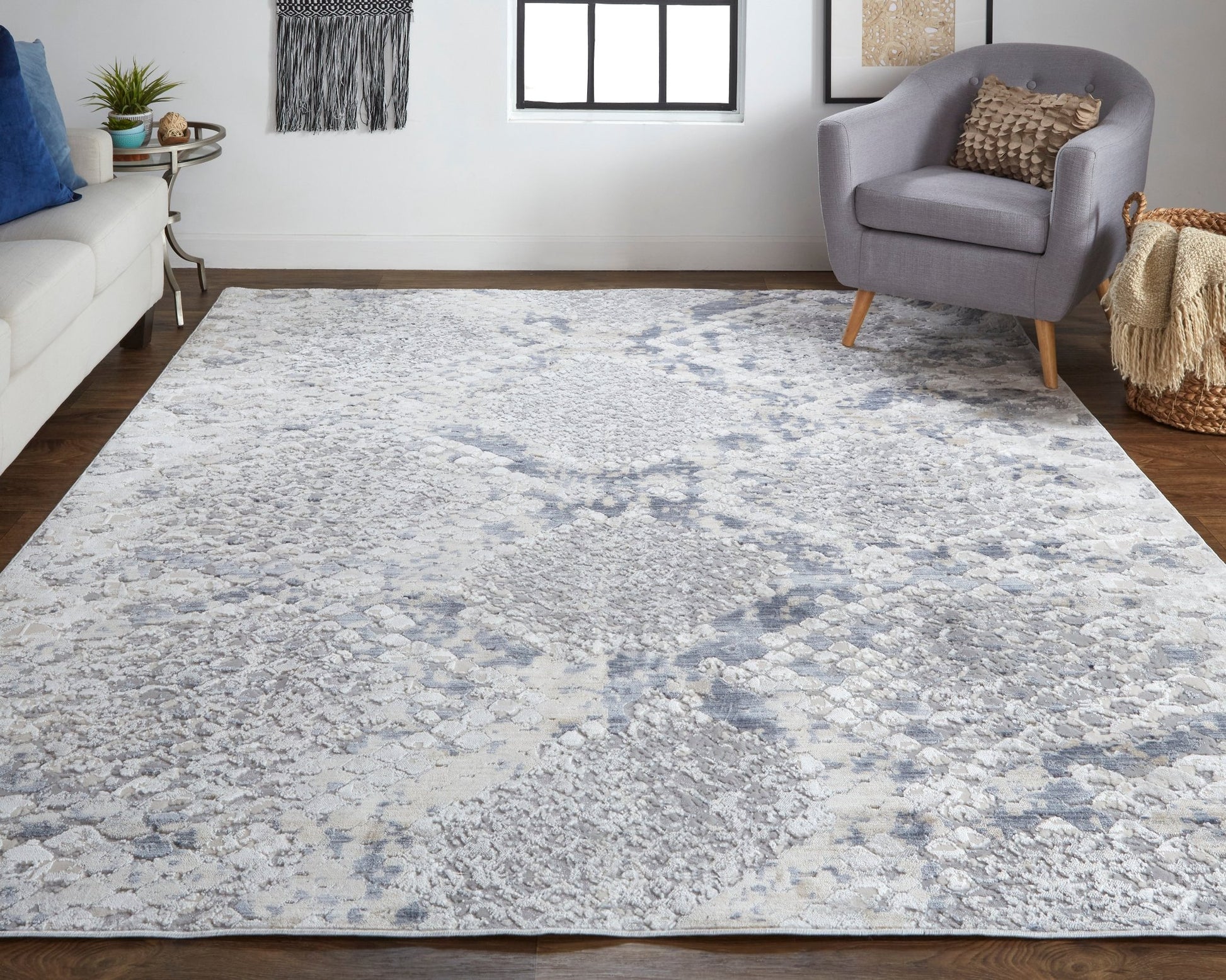 Feizy Laina 39GIF Blue Gray Transitional/Global/Farmhouse Machine Woven Rug - Rugs - Feizy - Atlanta Designer Rugs