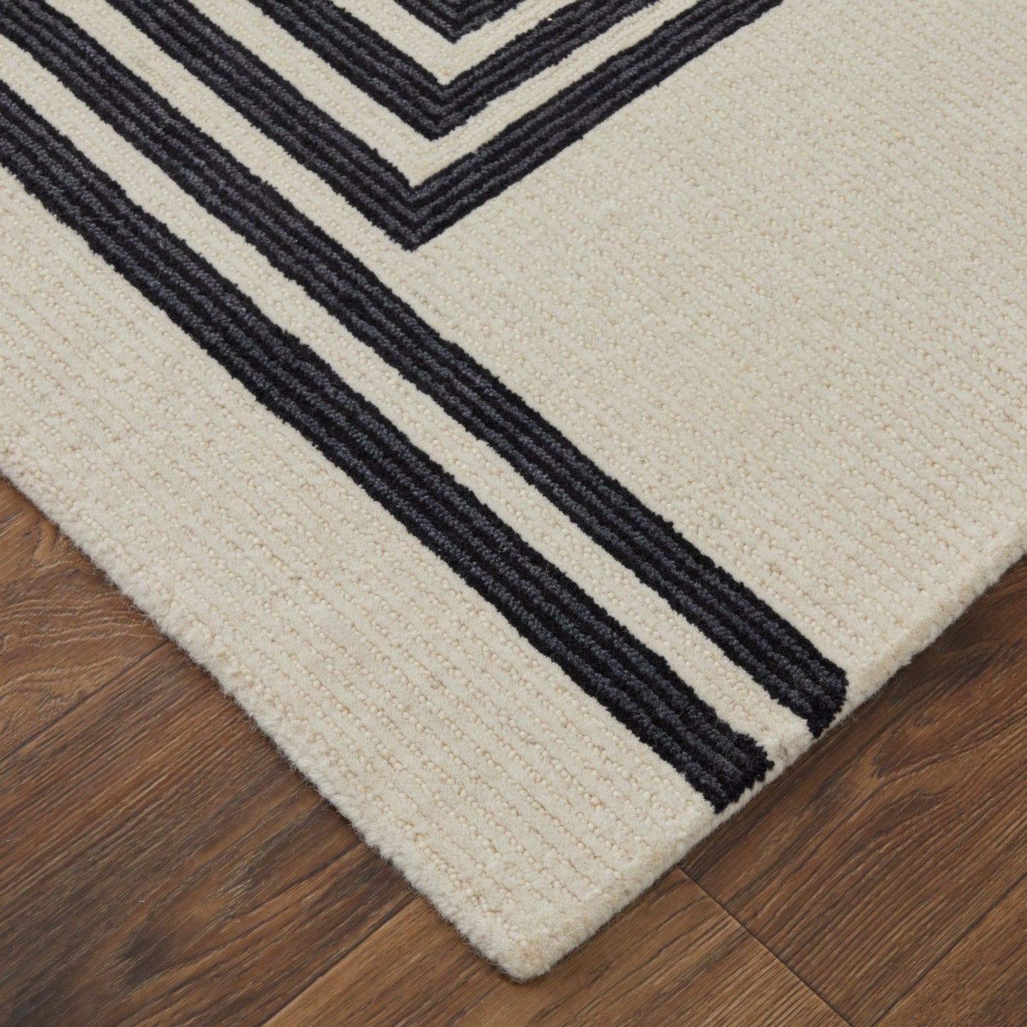 Feizy Maguire 8900F Ivory Black Transitional/Industrial/Mid - Ce Hand Tufted Rug - Rugs - Feizy - Atlanta Designer Rugs