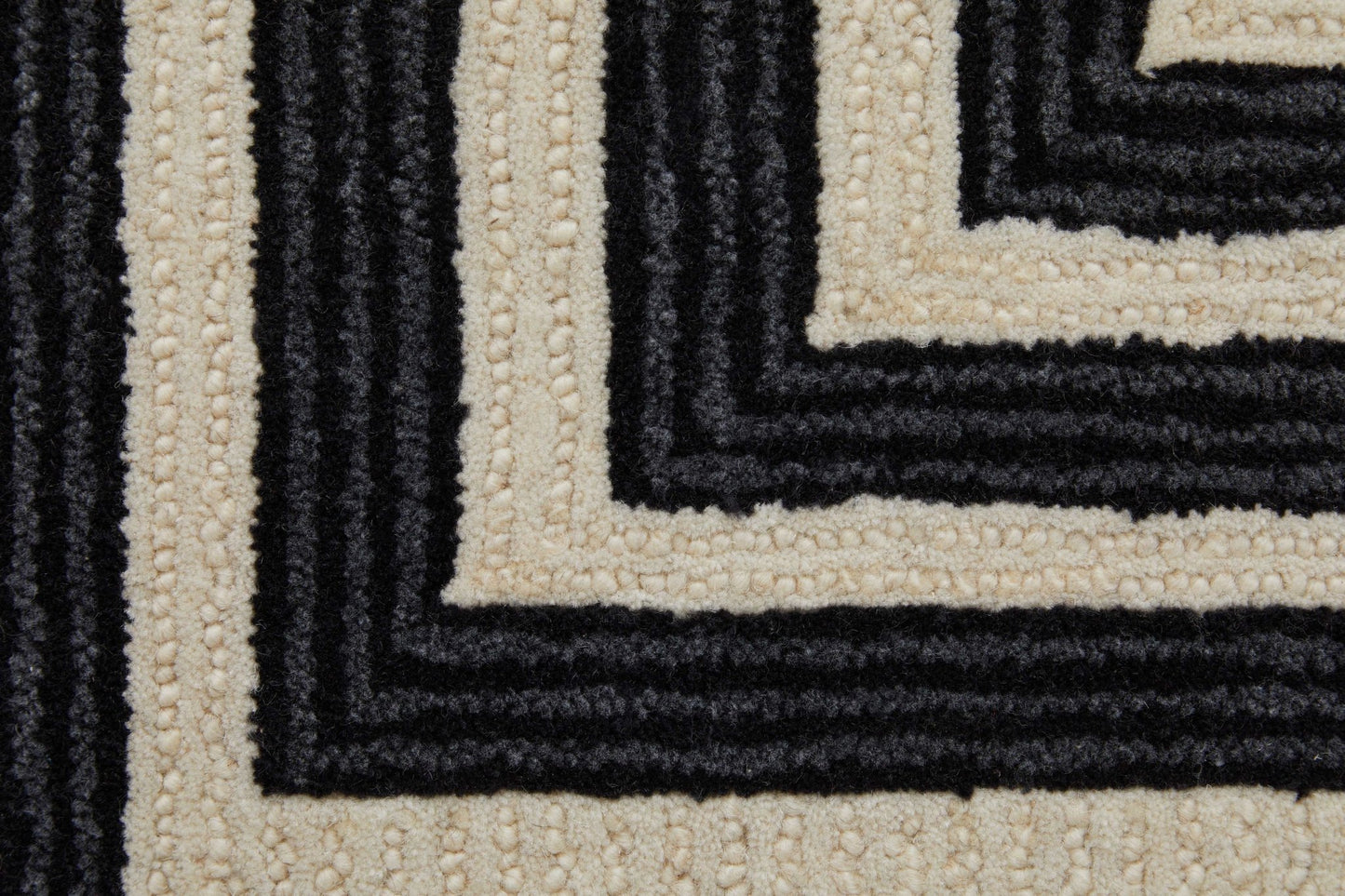 Feizy Maguire 8900F Ivory Black Transitional/Industrial/Mid - Ce Hand Tufted Rug - Rugs - Feizy - Atlanta Designer Rugs